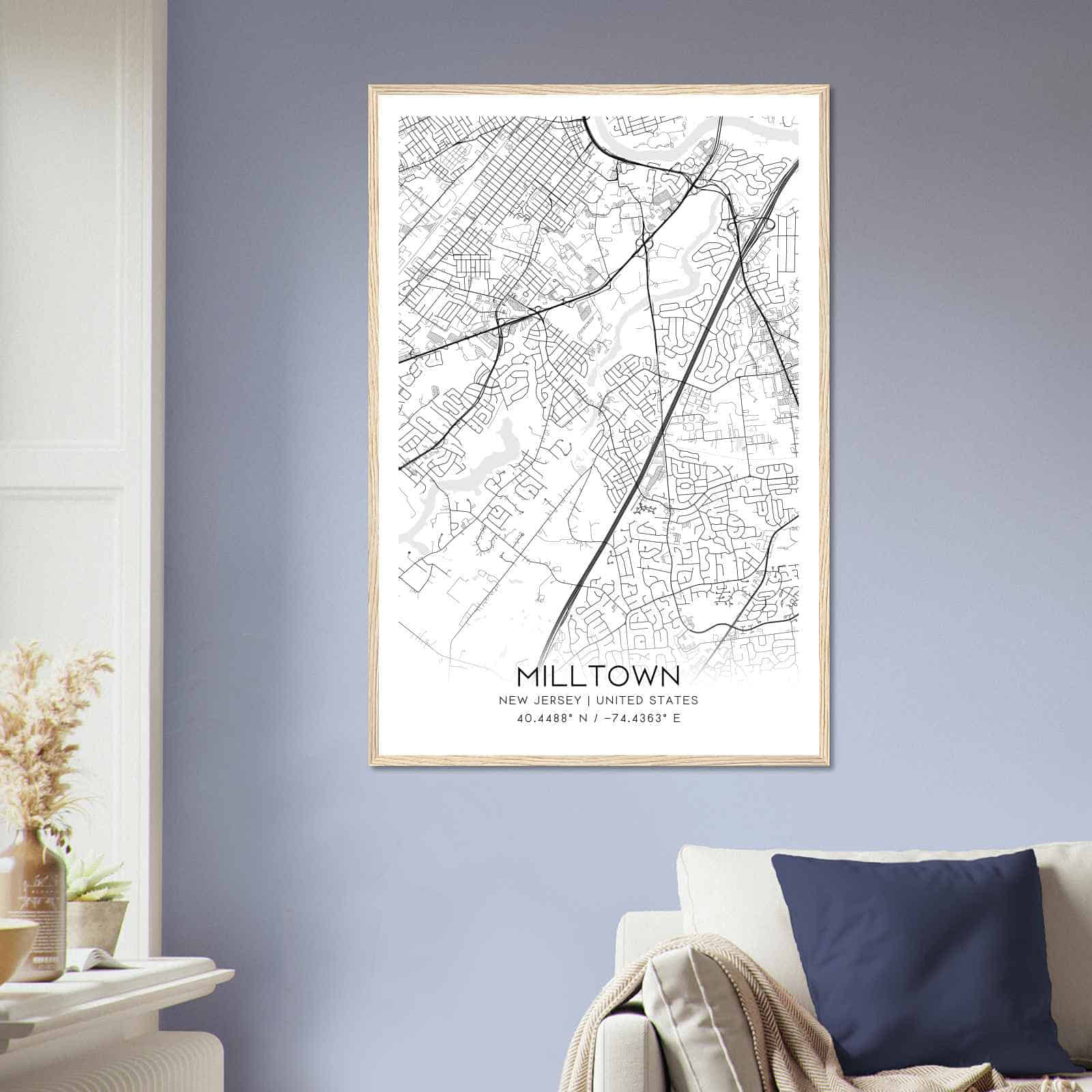 Deerfield Kansas Map Poster, Modern Home Decor Wall Art Print (Copy)