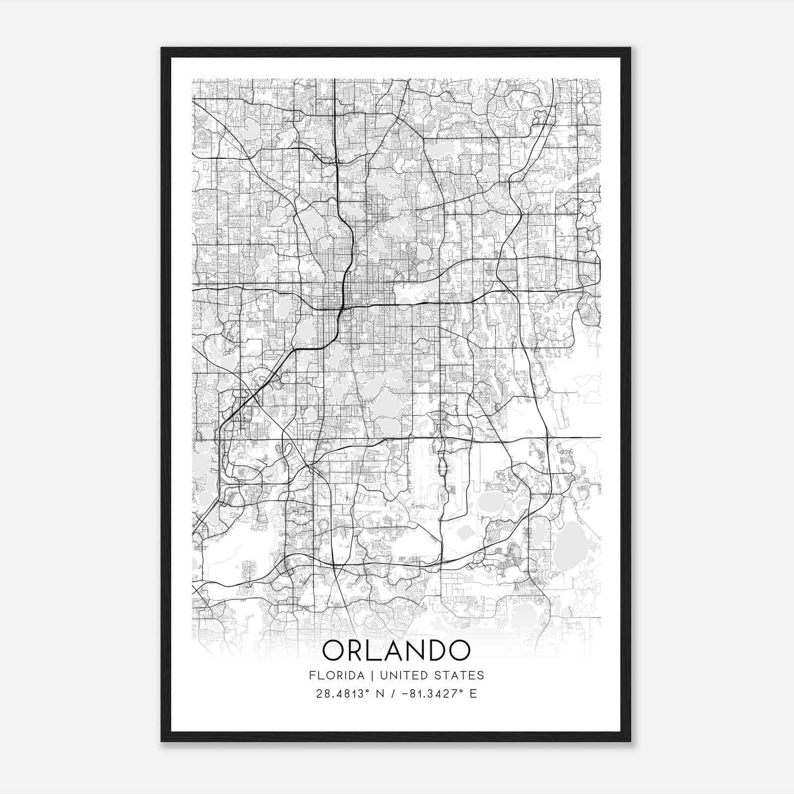 Orlando Florida Map Poster, Modern Home Decor Wall Art Print Orlando Florida Map Poster, Modern Home Decor Wall Art Print