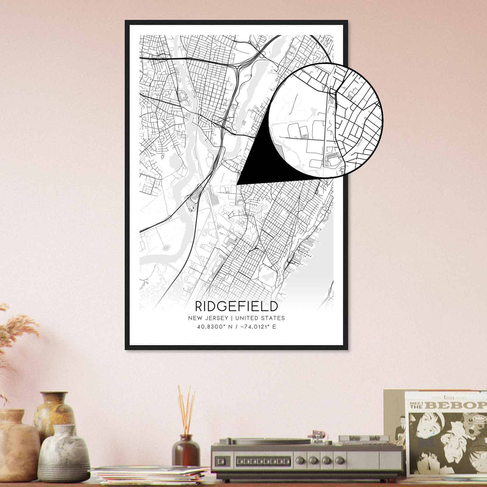 Deerfield Kansas Map Poster, Modern Home Decor Wall Art Print (Copy)
