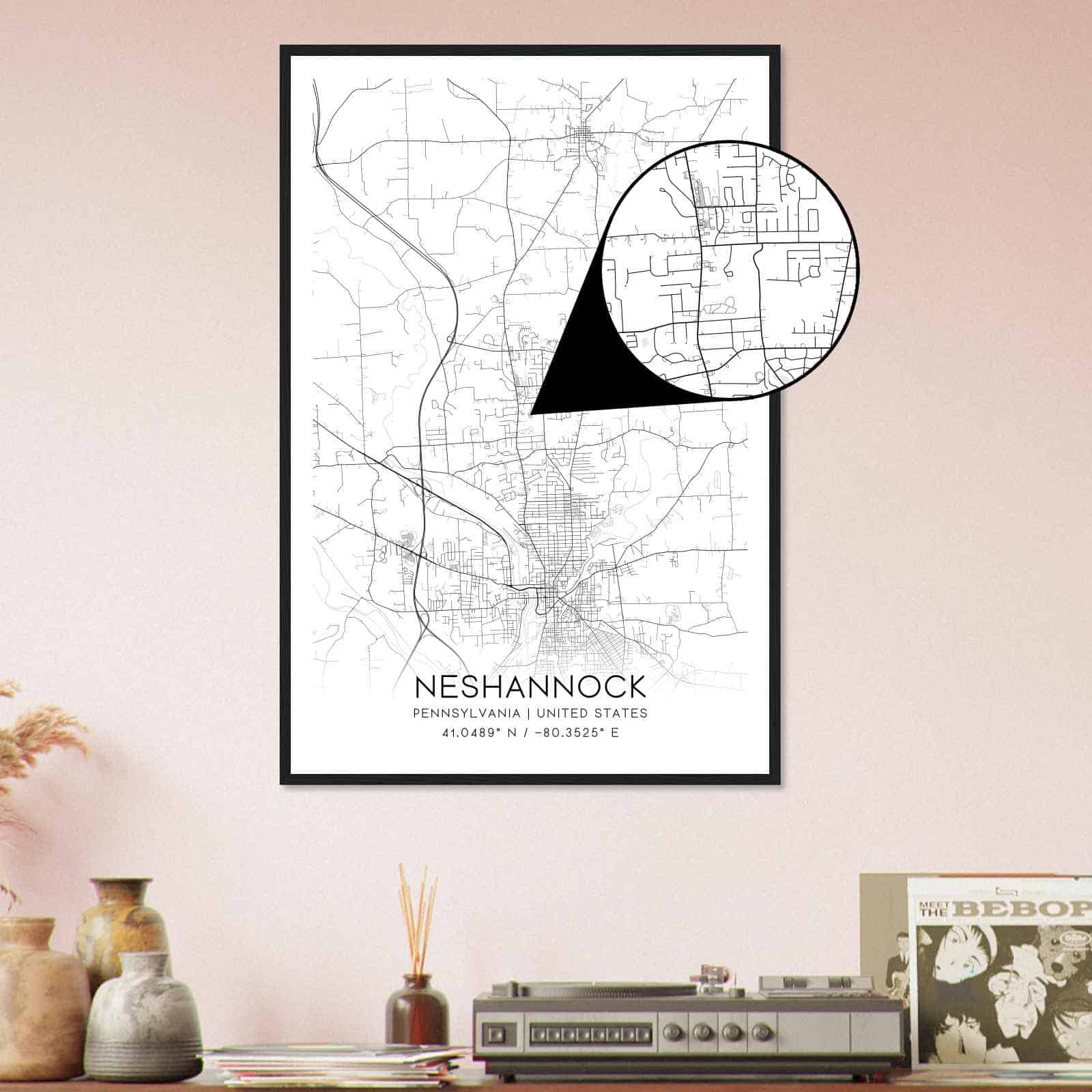 Deerfield Kansas Map Poster, Modern Home Decor Wall Art Print (Copy)