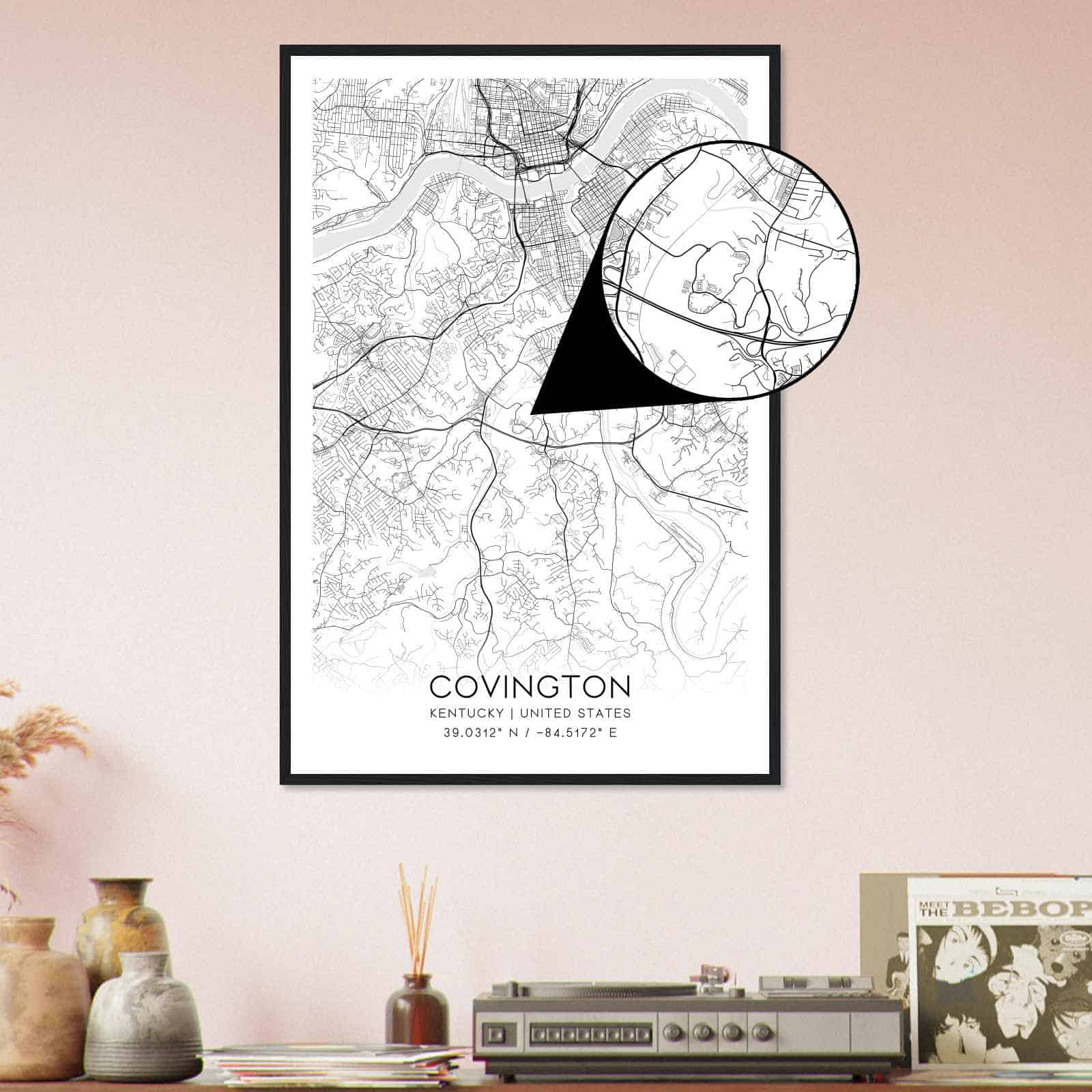 Deerfield Kansas Map Poster, Modern Home Decor Wall Art Print (Copy)