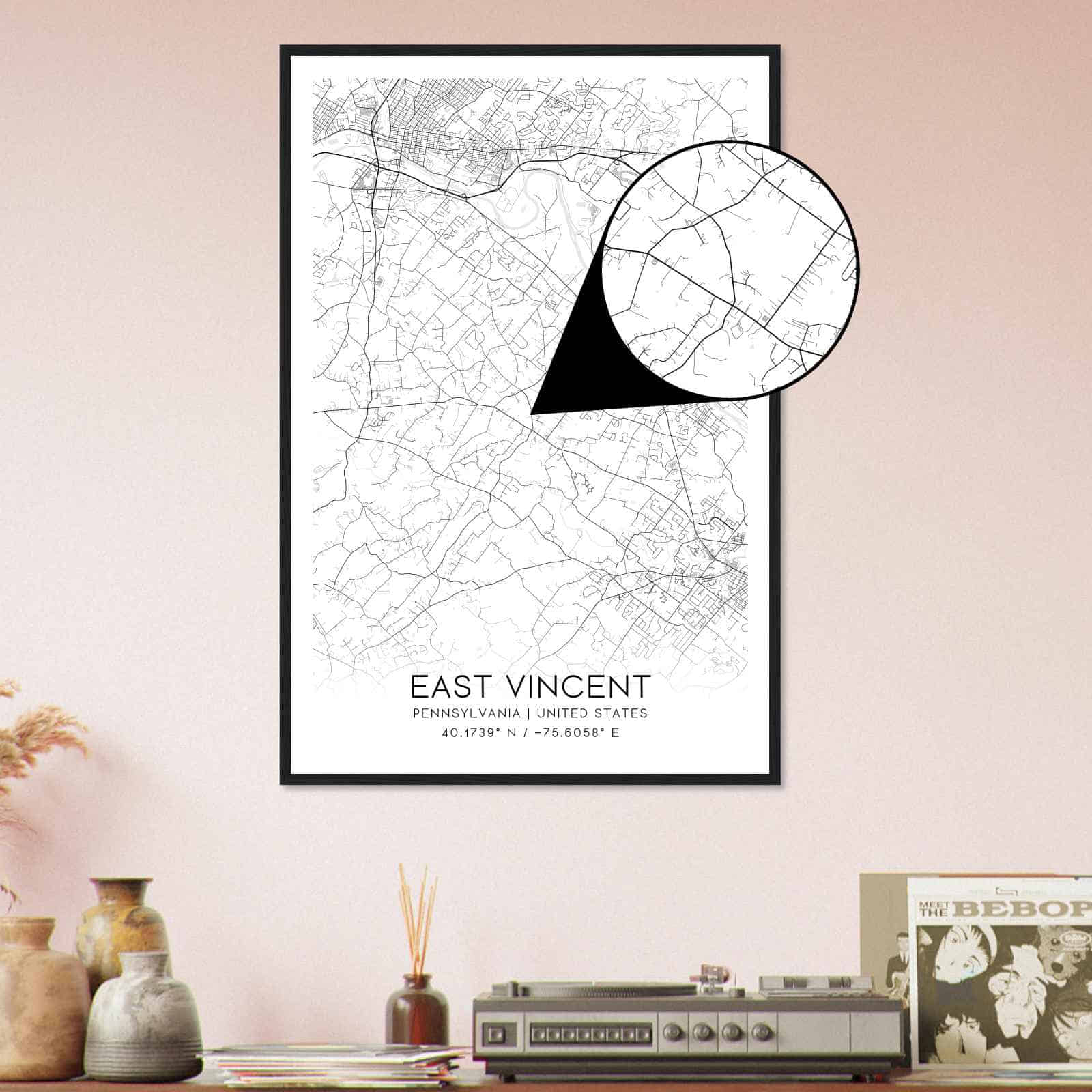 Deerfield Kansas Map Poster, Modern Home Decor Wall Art Print (Copy)
