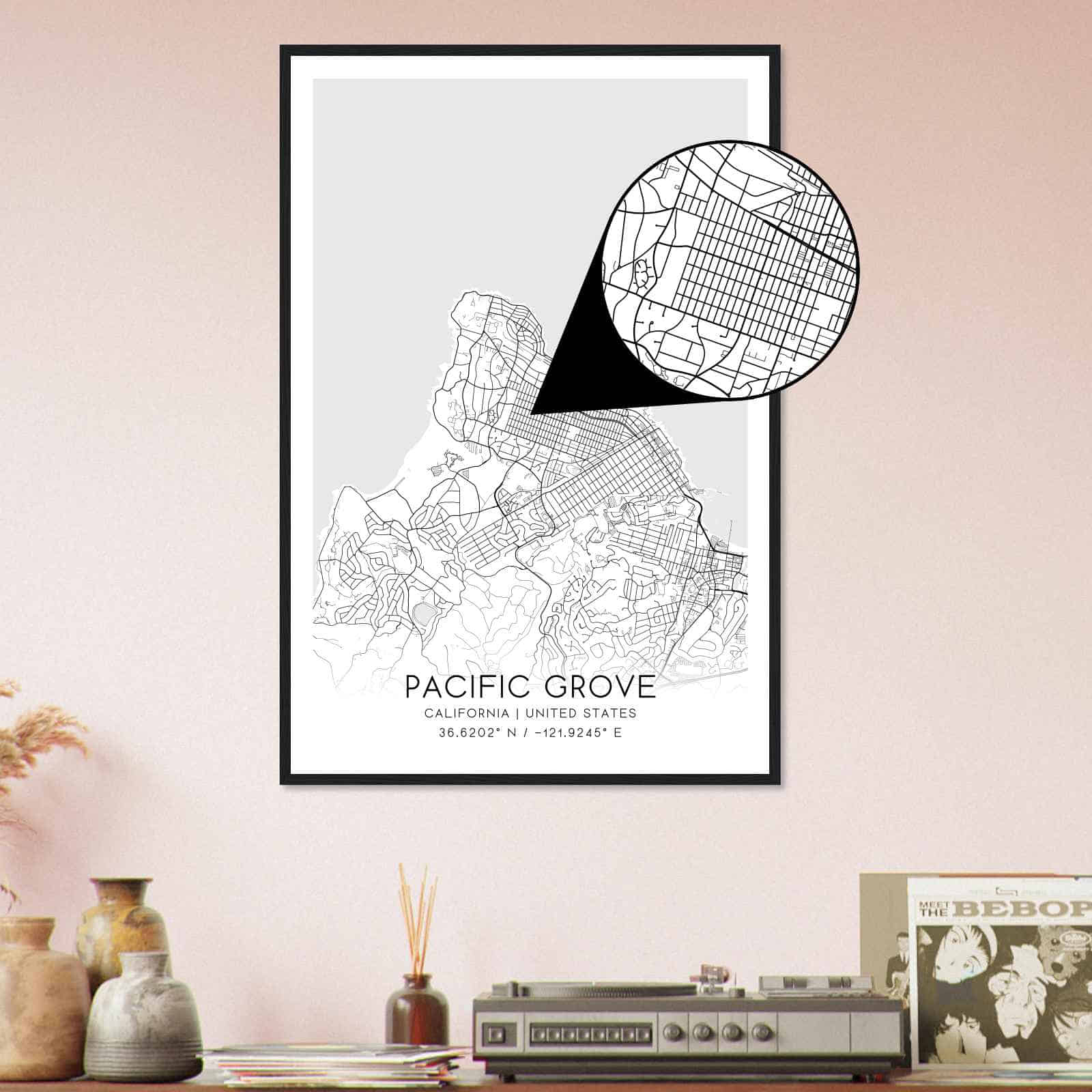 Deerfield Kansas Map Poster, Modern Home Decor Wall Art Print (Copy)