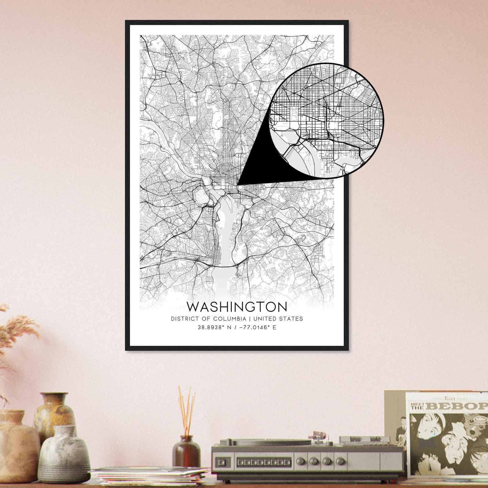Deerfield Kansas Map Poster, Modern Home Decor Wall Art Print (Copy)