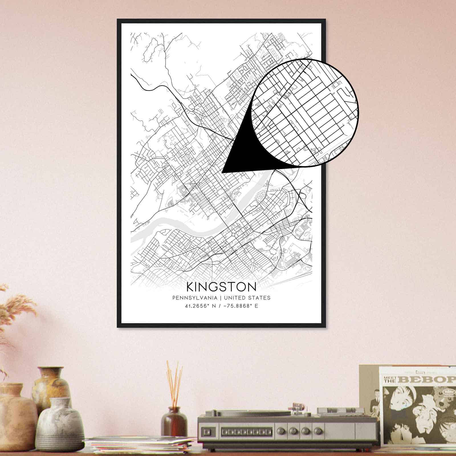 Deerfield Kansas Map Poster, Modern Home Decor Wall Art Print (Copy)