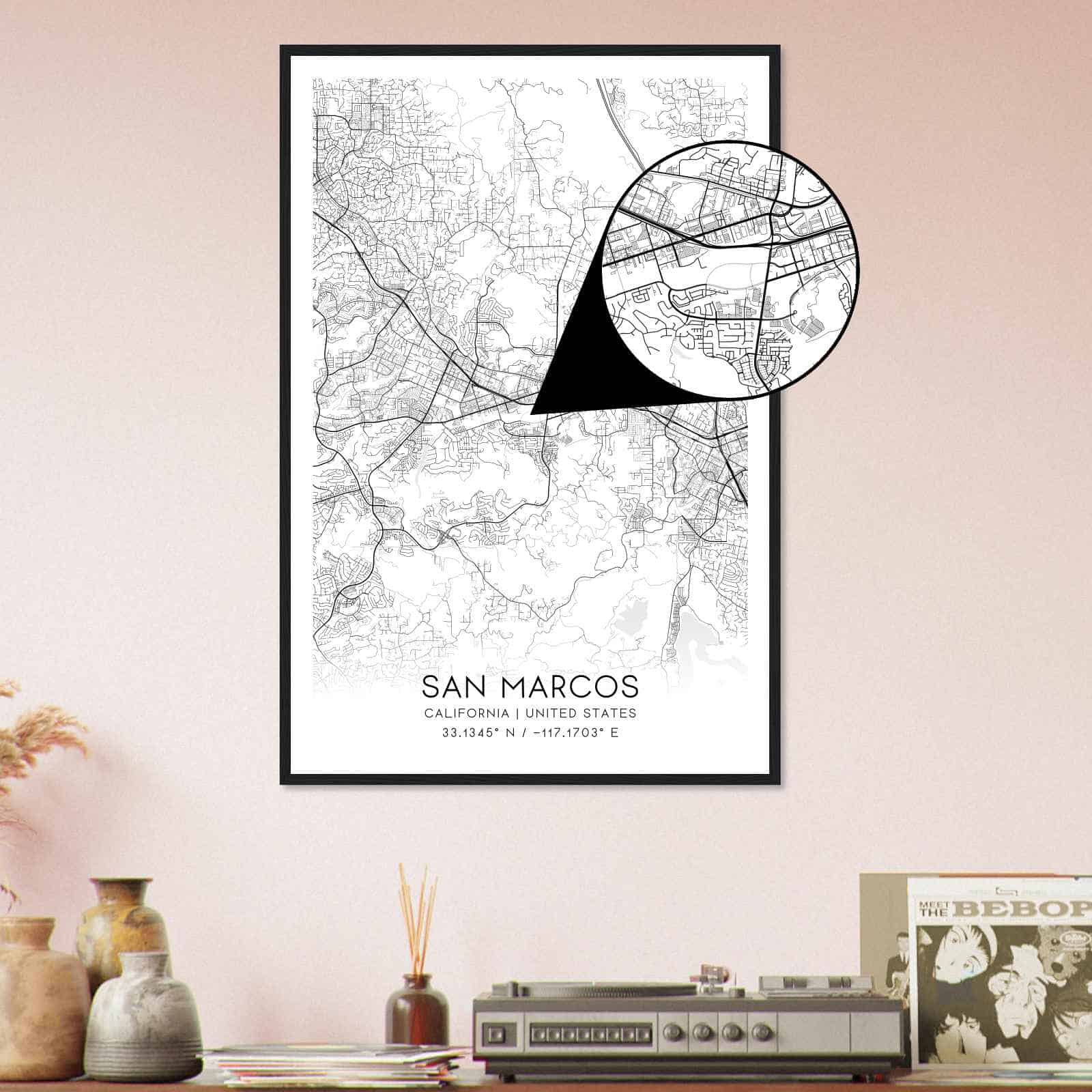 Deerfield Kansas Map Poster, Modern Home Decor Wall Art Print (Copy)