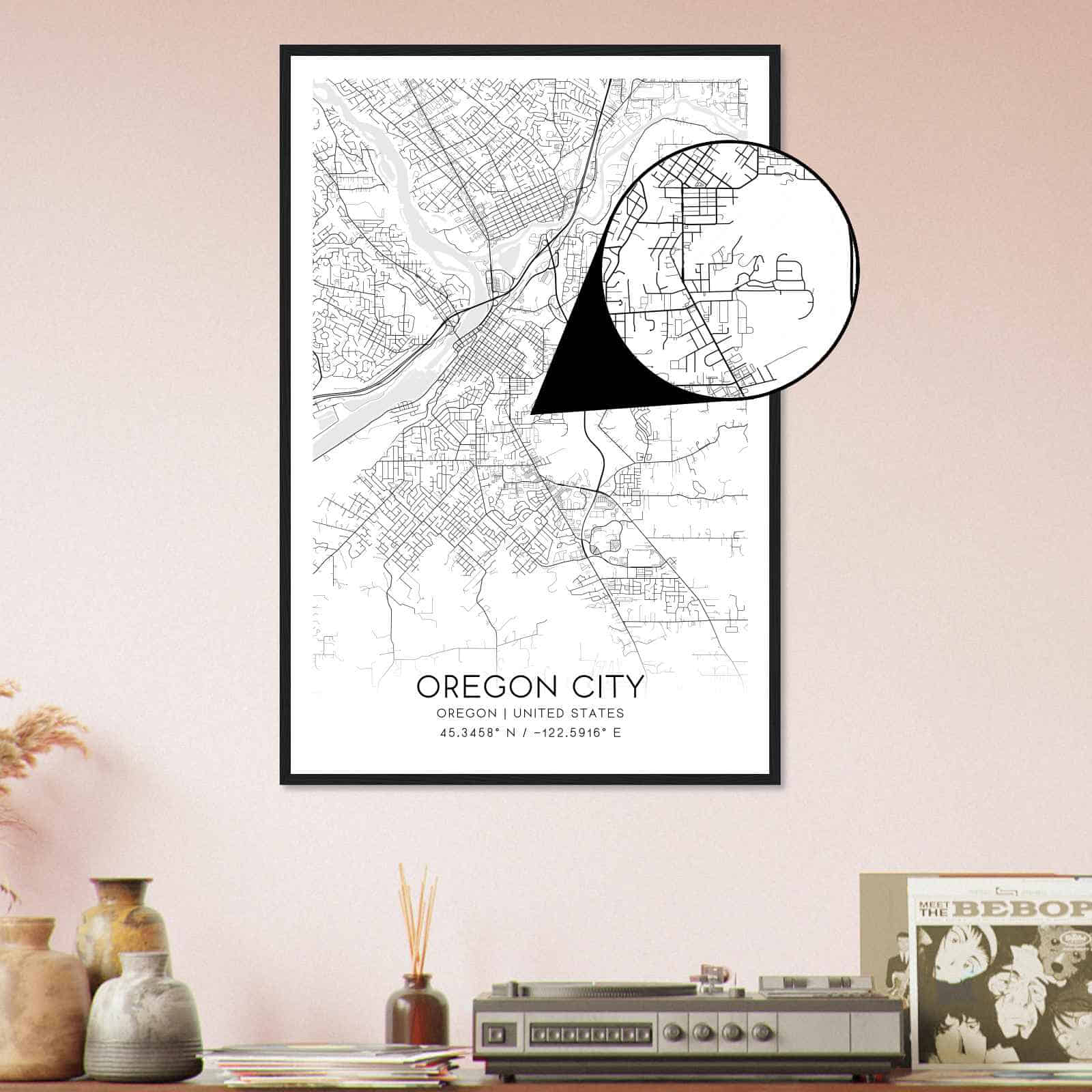 Oregon City Oregon Map Poster - 9d05babc1b0bb942e434a0bef217f011 