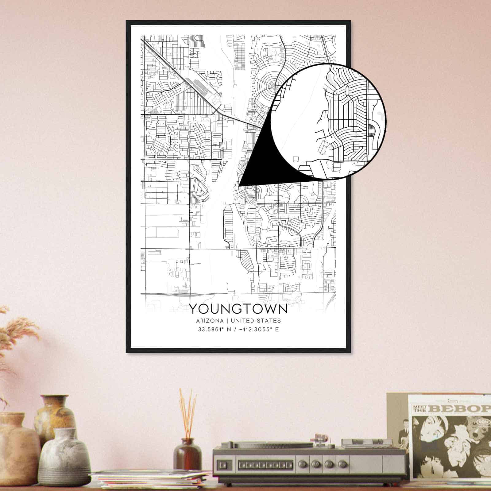 Deerfield Kansas Map Poster, Modern Home Decor Wall Art Print (Copy)
