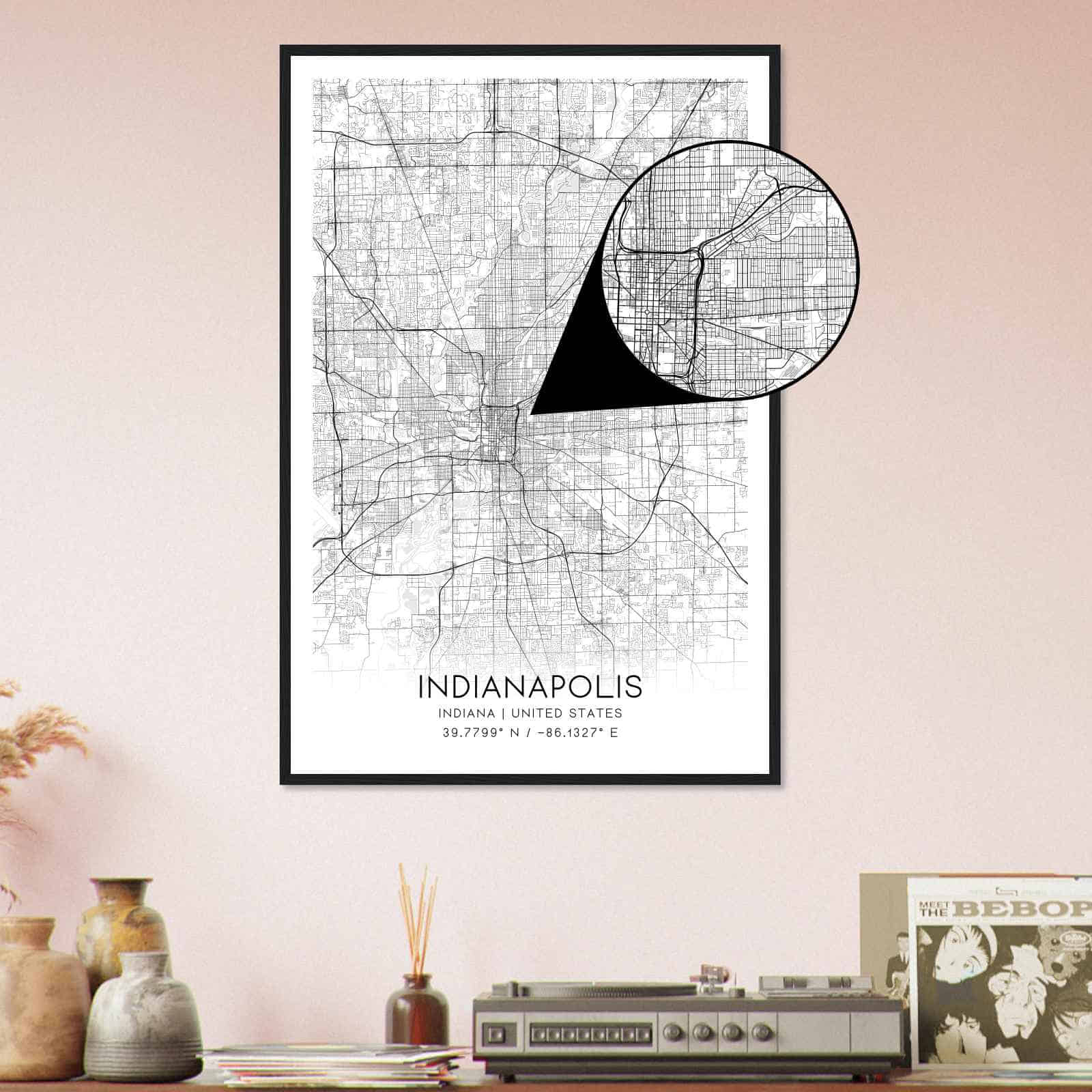Deerfield Kansas Map Poster, Modern Home Decor Wall Art Print (Copy)
