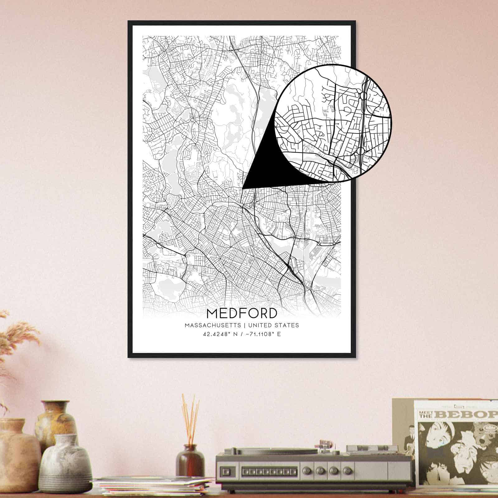 Deerfield Kansas Map Poster, Modern Home Decor Wall Art Print (Copy)