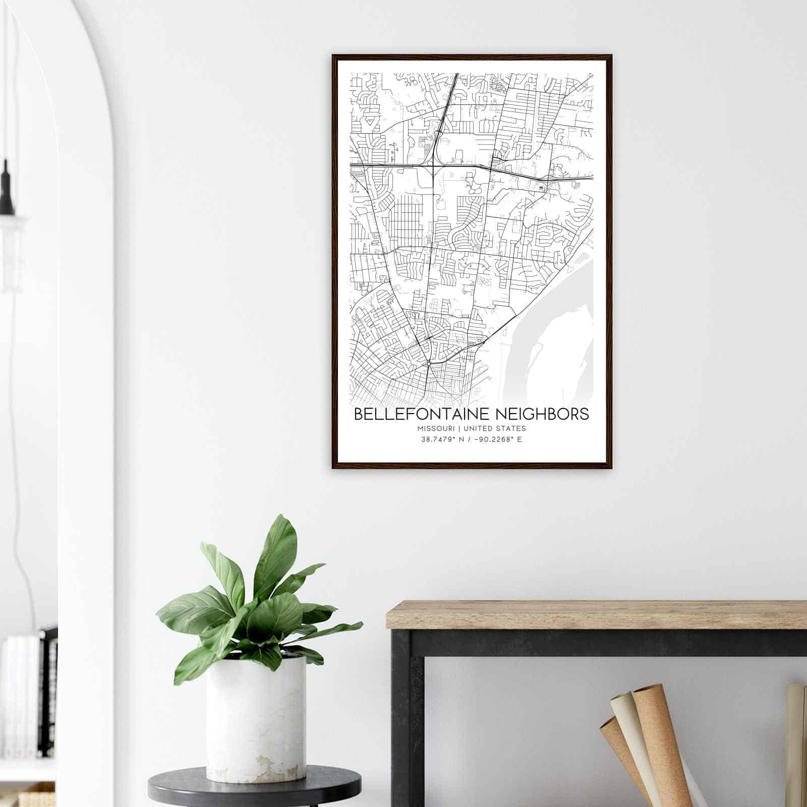 Deerfield Kansas Map Poster, Modern Home Decor Wall Art Print (Copy)