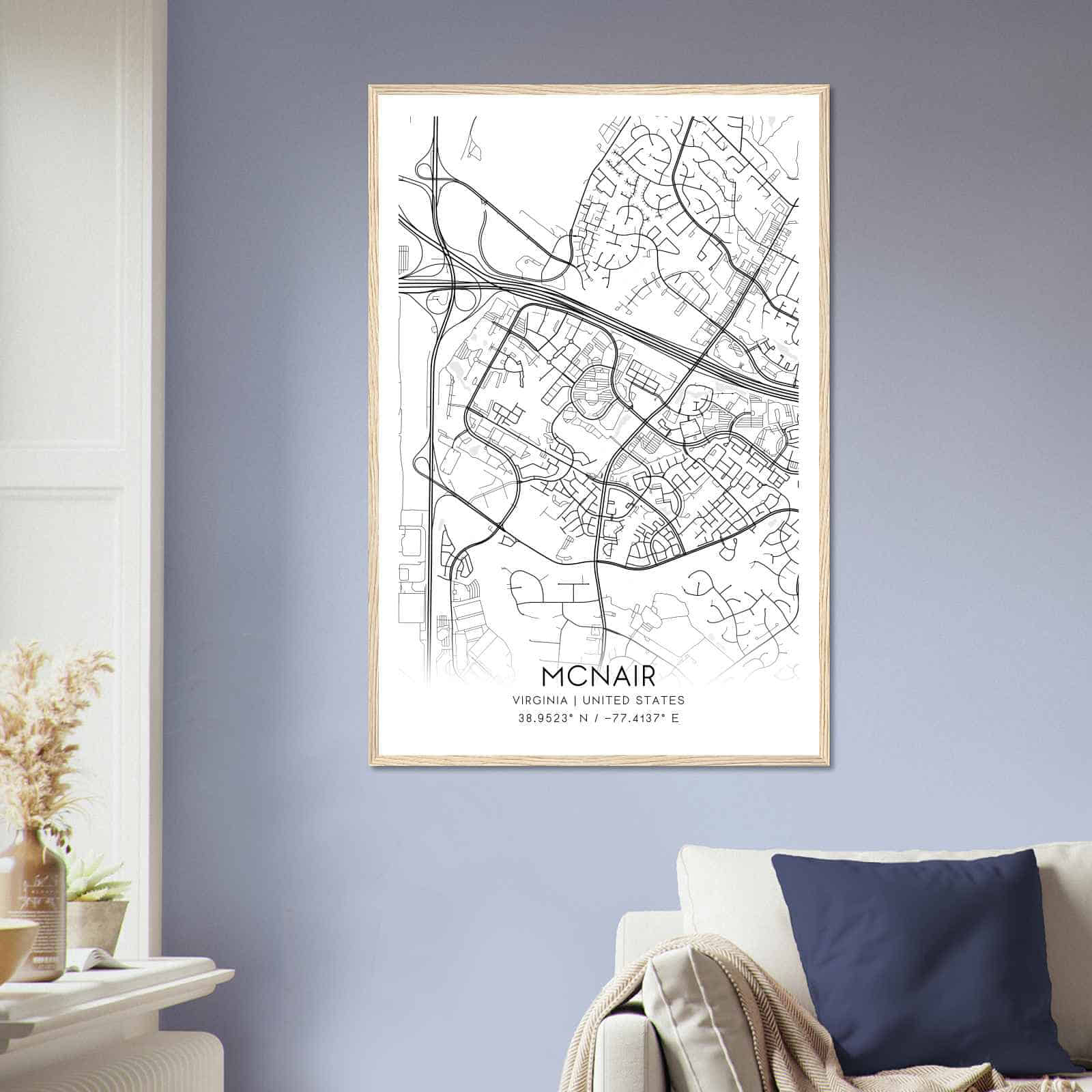 Deerfield Kansas Map Poster, Modern Home Decor Wall Art Print (Copy)
