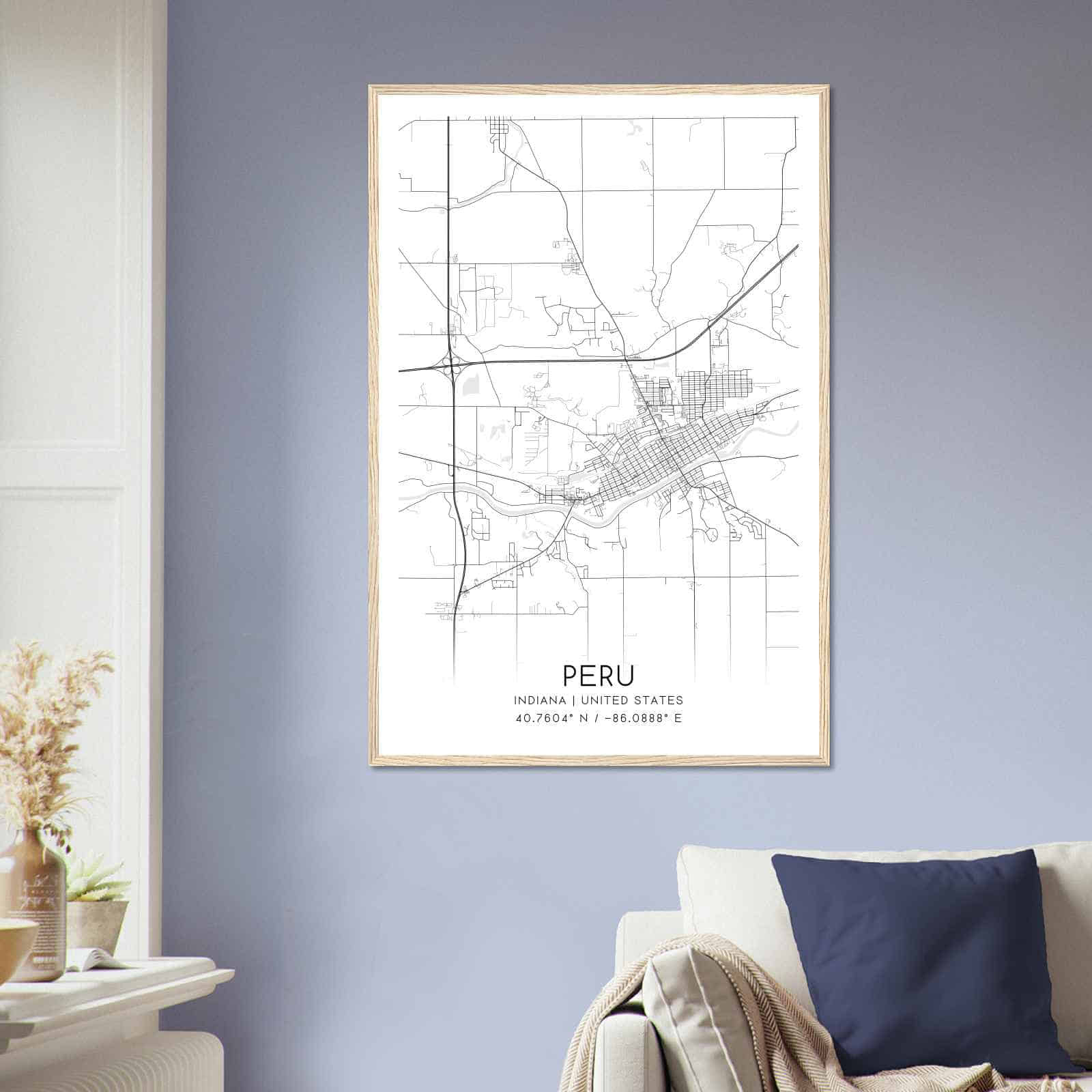 Deerfield Kansas Map Poster, Modern Home Decor Wall Art Print (Copy)