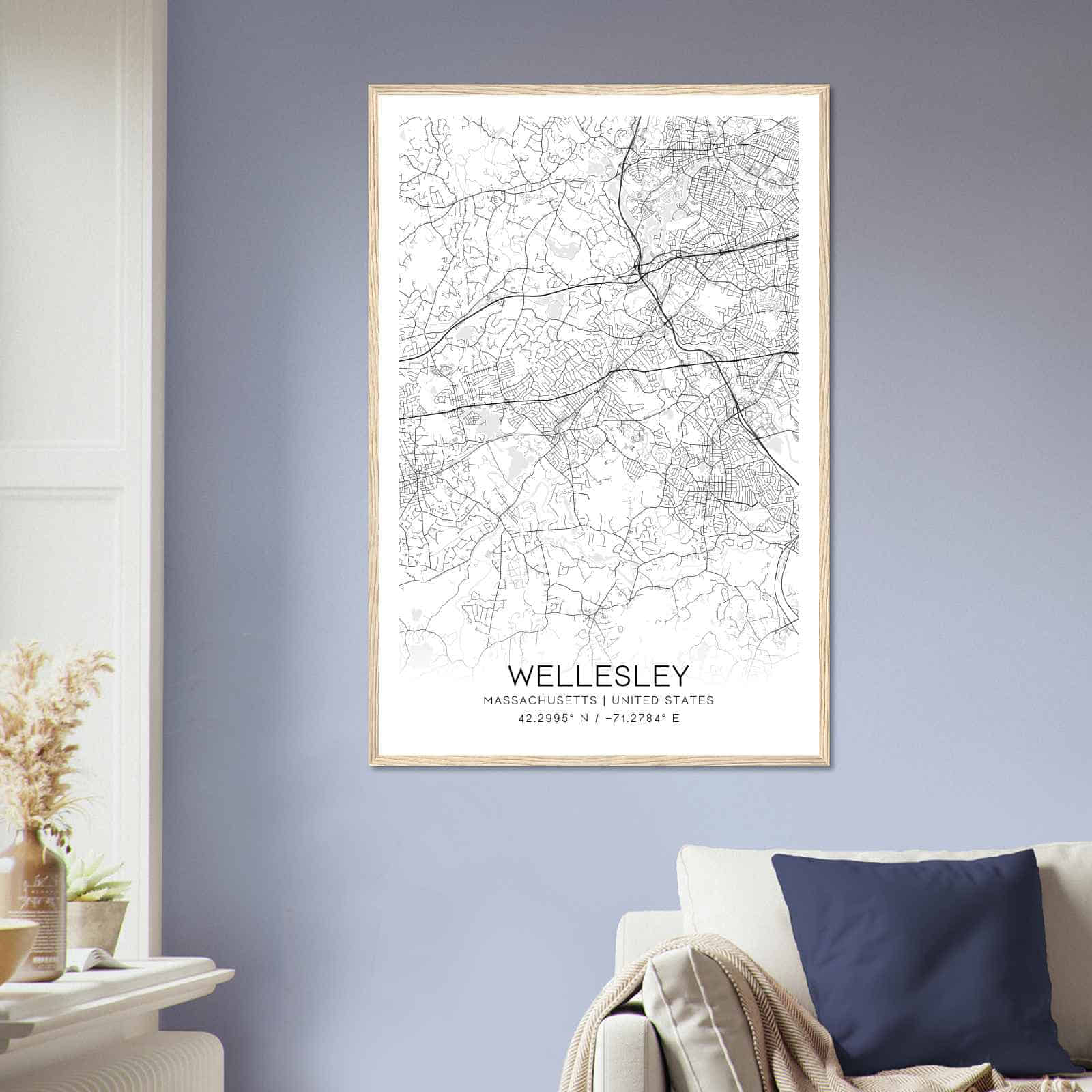 Deerfield Kansas Map Poster, Modern Home Decor Wall Art Print (Copy)