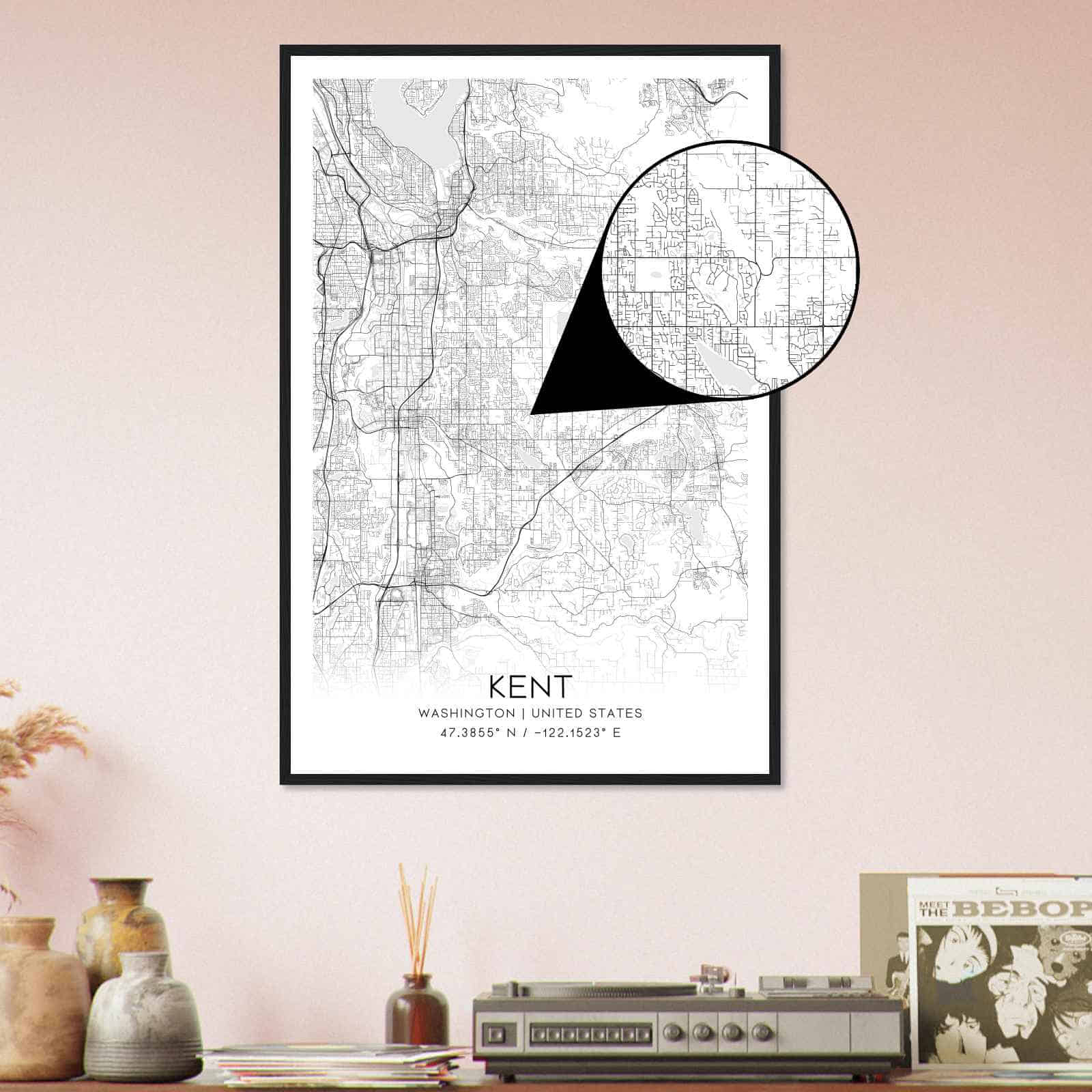 Deerfield Kansas Map Poster, Modern Home Decor Wall Art Print (Copy)