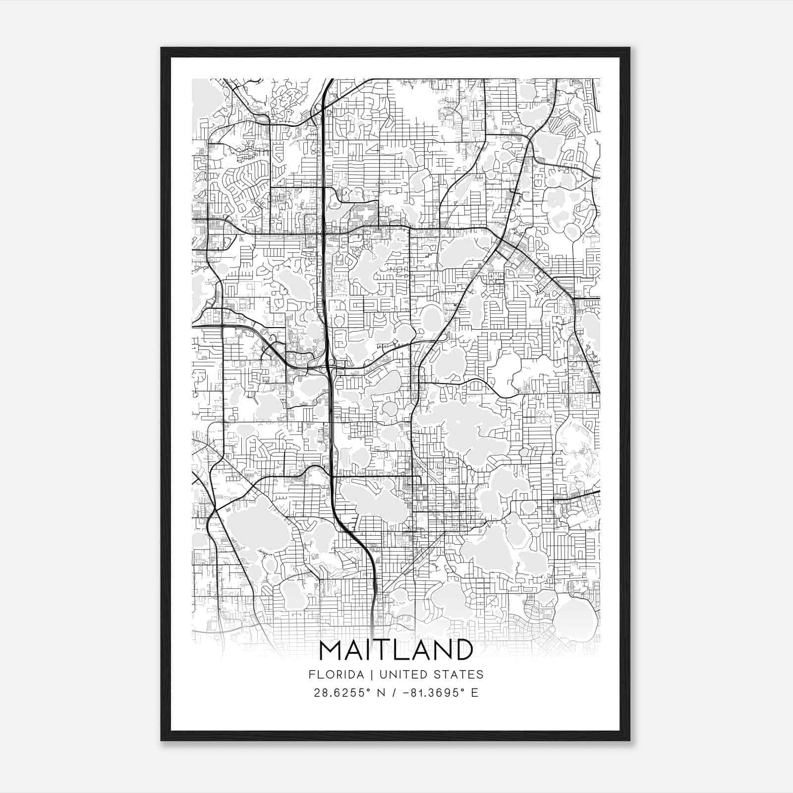 Maitland Florida Map Poster Modern - A84c362eec072f5653b76acd081bff48 