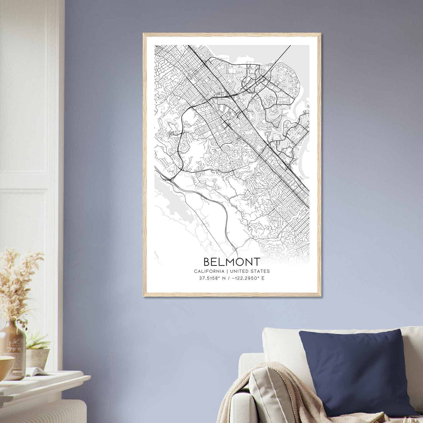 Deerfield Kansas Map Poster, Modern Home Decor Wall Art Print (Copy)