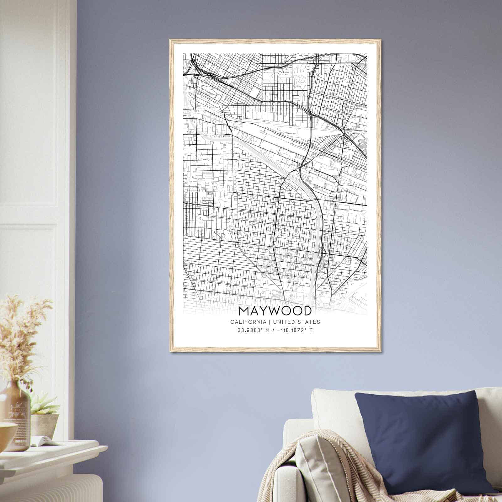 Deerfield Kansas Map Poster, Modern Home Decor Wall Art Print (Copy)