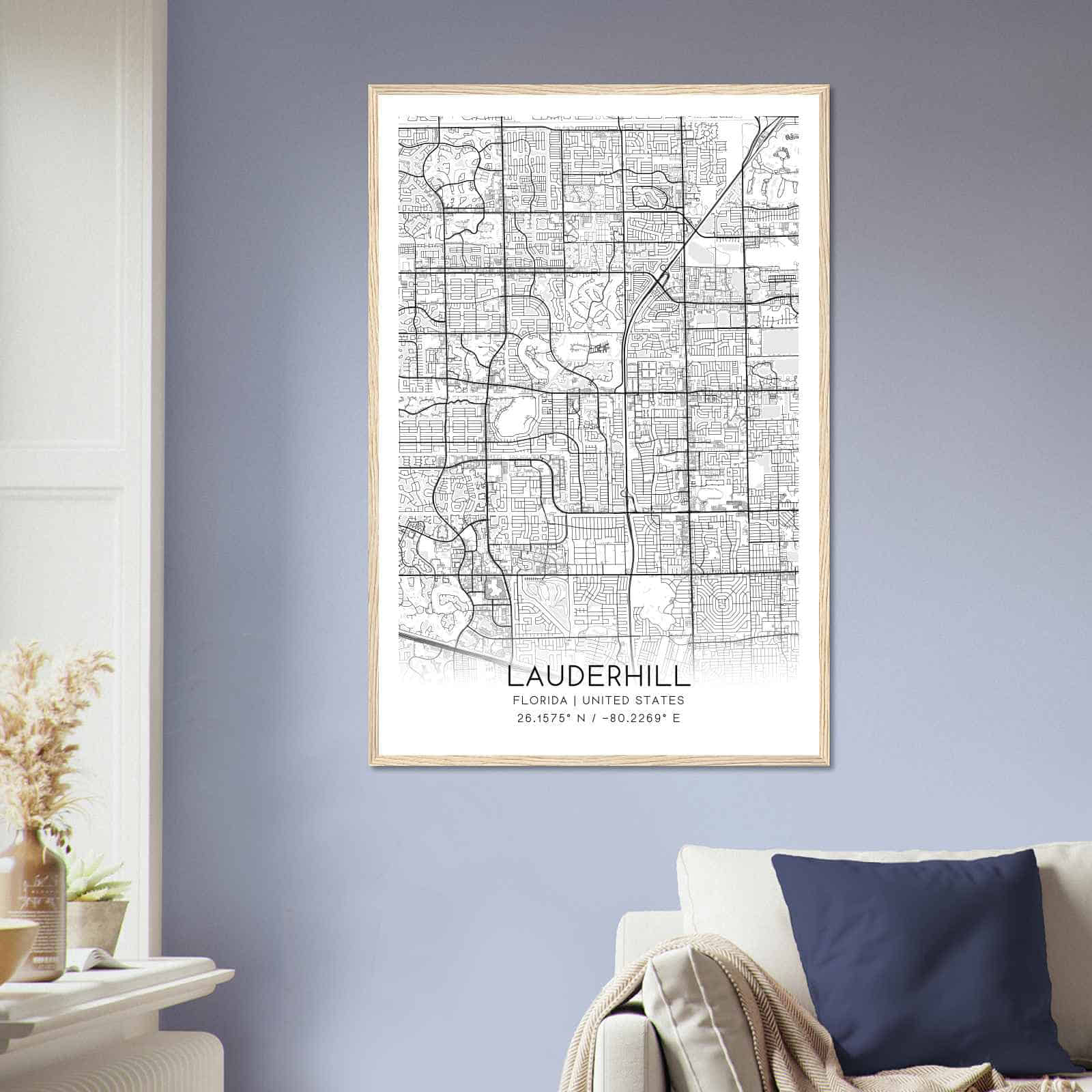 Deerfield Kansas Map Poster, Modern Home Decor Wall Art Print (Copy)