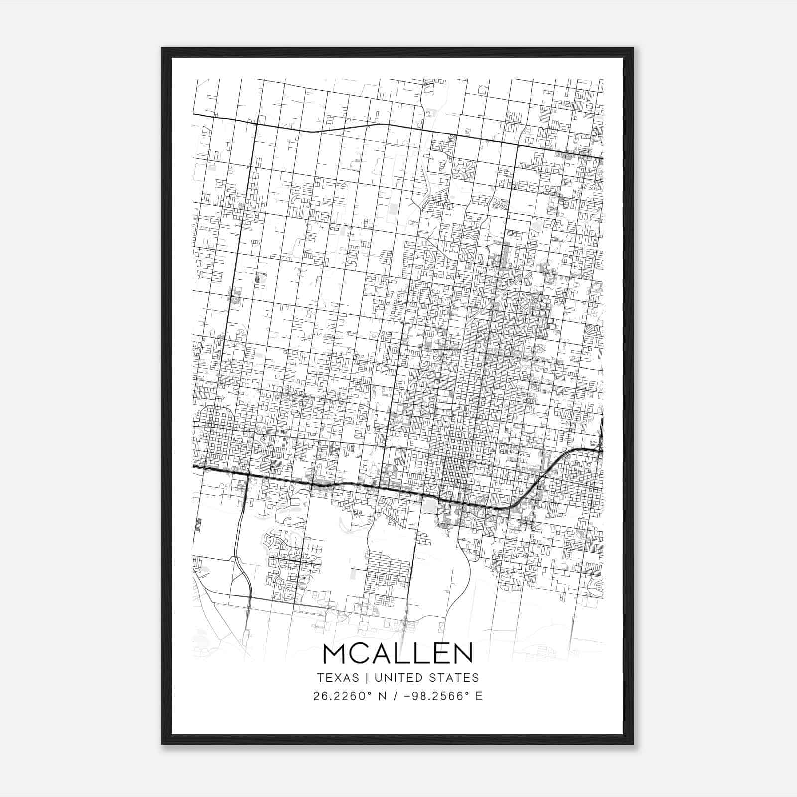 McAllen Texas Map Poster, Modern Home Decor Wall Art Print McAllen Texas Map Poster, Modern Home Decor Wall Art Print