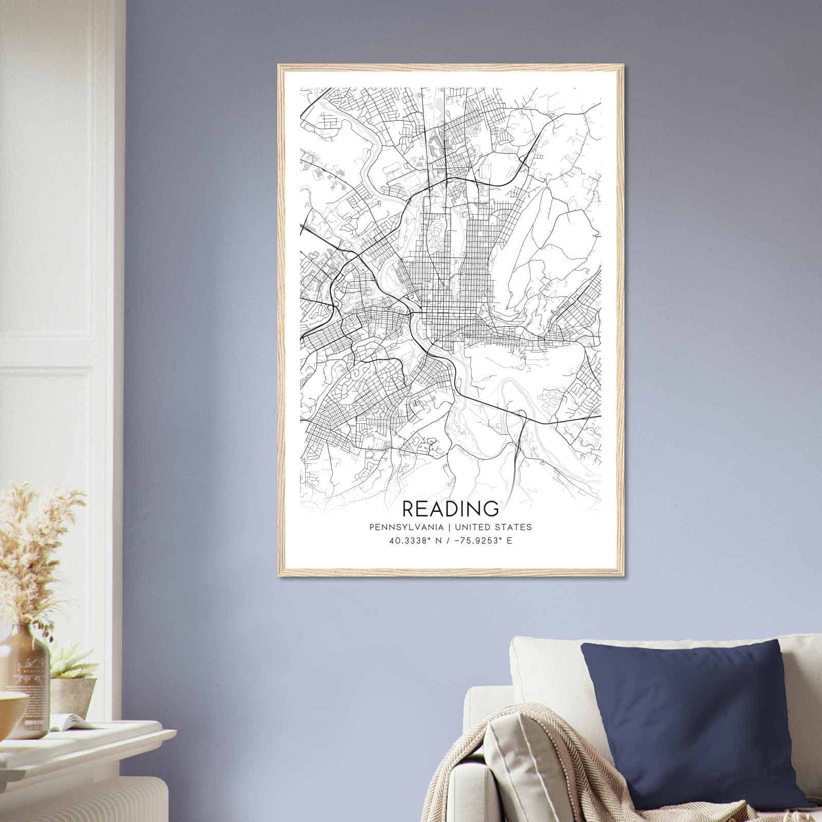 Deerfield Kansas Map Poster, Modern Home Decor Wall Art Print (Copy)