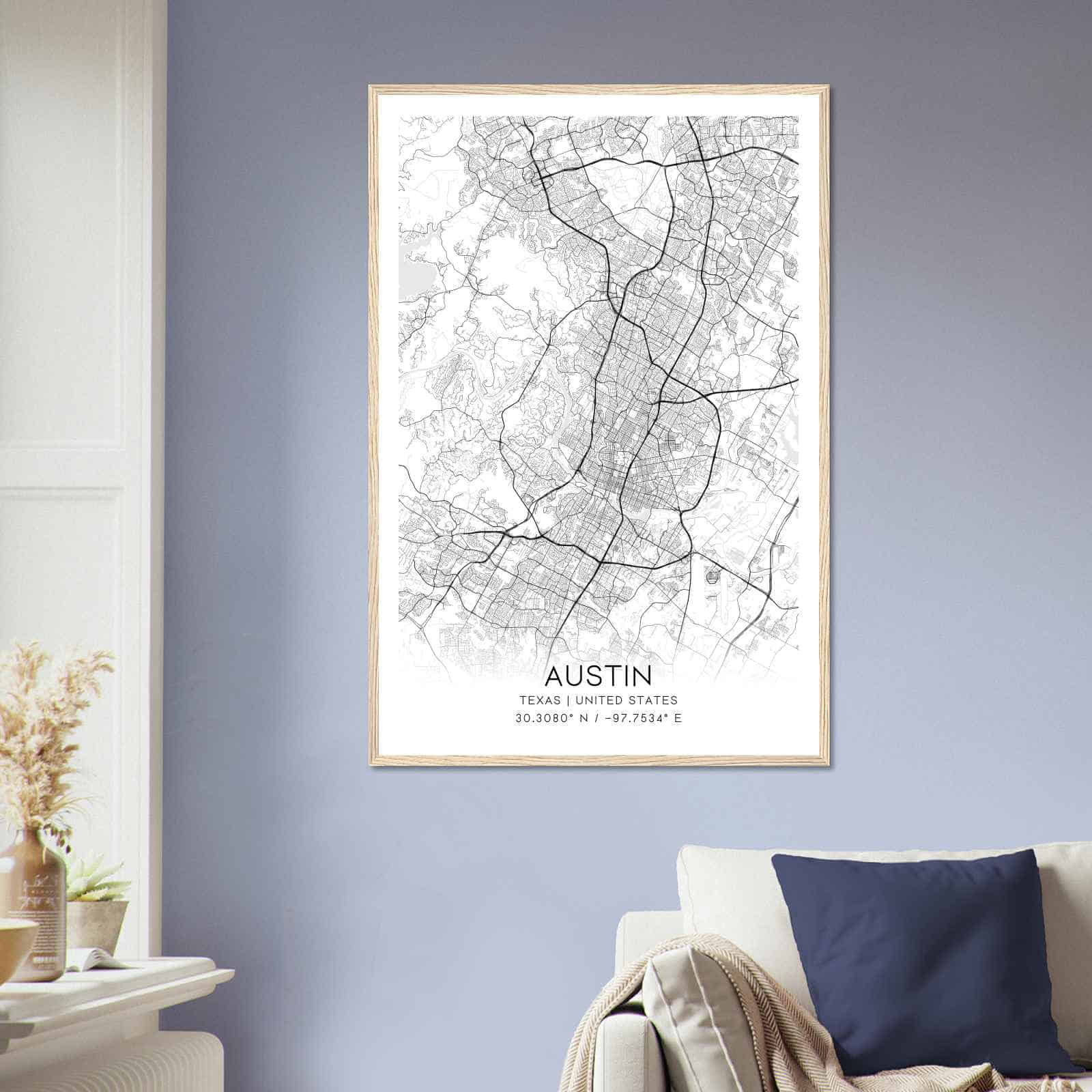 Deerfield Kansas Map Poster, Modern Home Decor Wall Art Print (Copy)