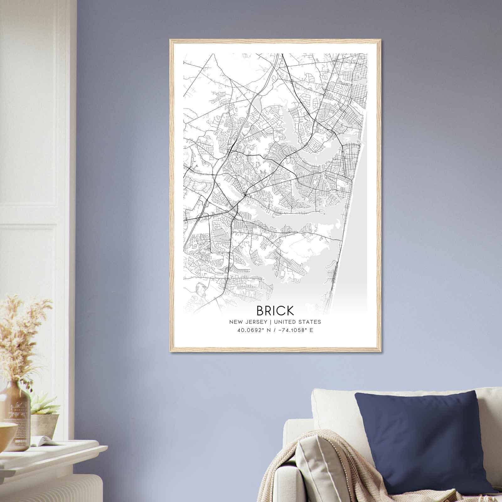Deerfield Kansas Map Poster, Modern Home Decor Wall Art Print (Copy)