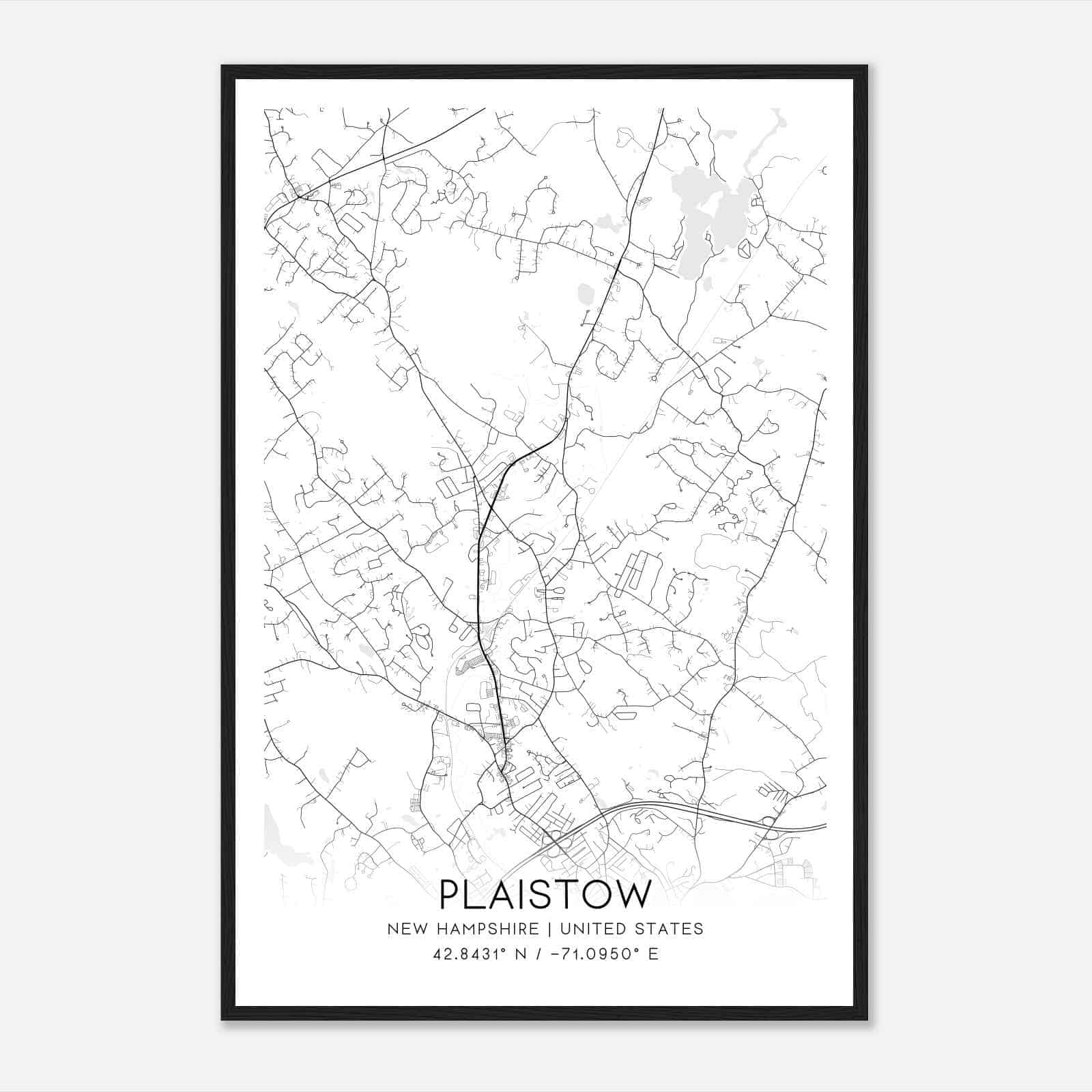 Plaistow New Hampshire Map Poster, Modern Home Decor Wall Art Print Plaistow New Hampshire Map Poster, Modern Home Decor Wall Art Print