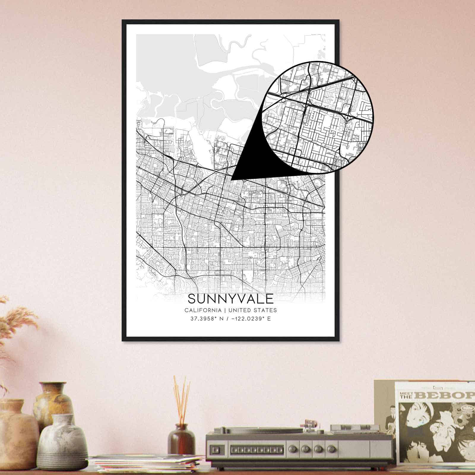 Deerfield Kansas Map Poster, Modern Home Decor Wall Art Print (Copy)