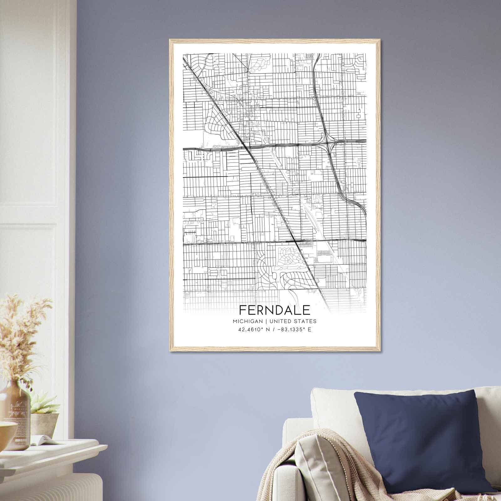 Deerfield Kansas Map Poster, Modern Home Decor Wall Art Print (Copy)