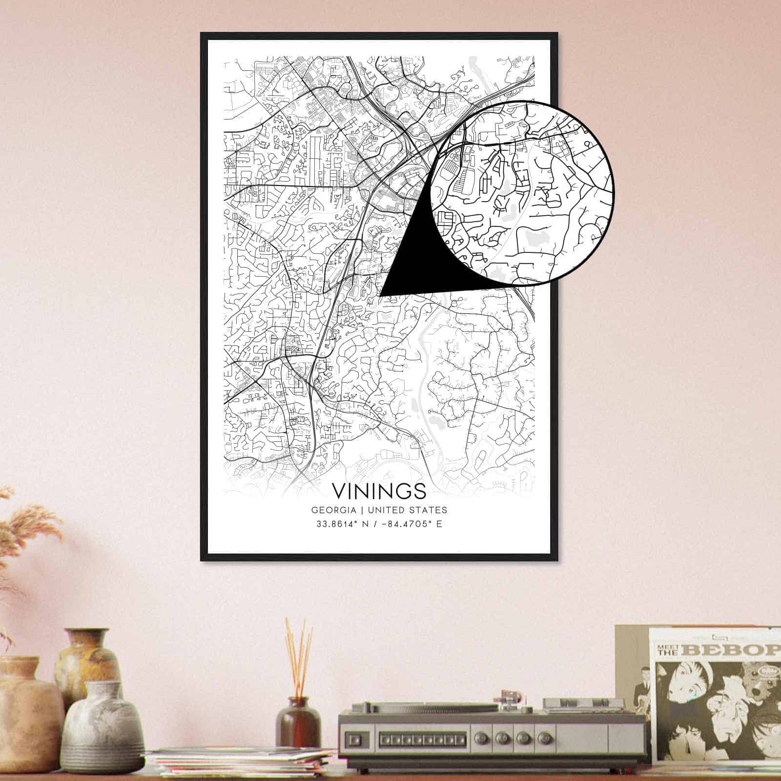Deerfield Kansas Map Poster, Modern Home Decor Wall Art Print (Copy)