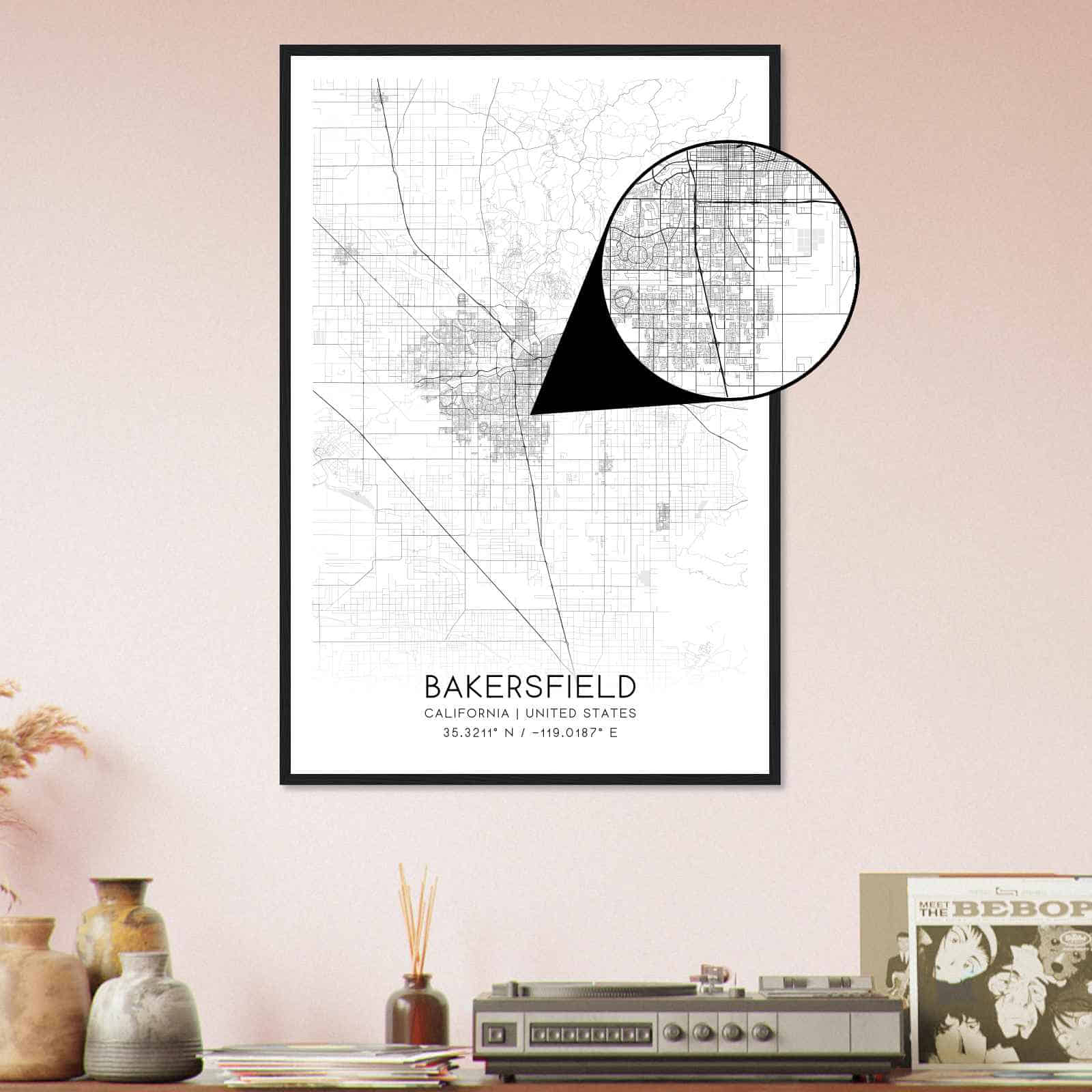 Deerfield Kansas Map Poster, Modern Home Decor Wall Art Print (Copy)