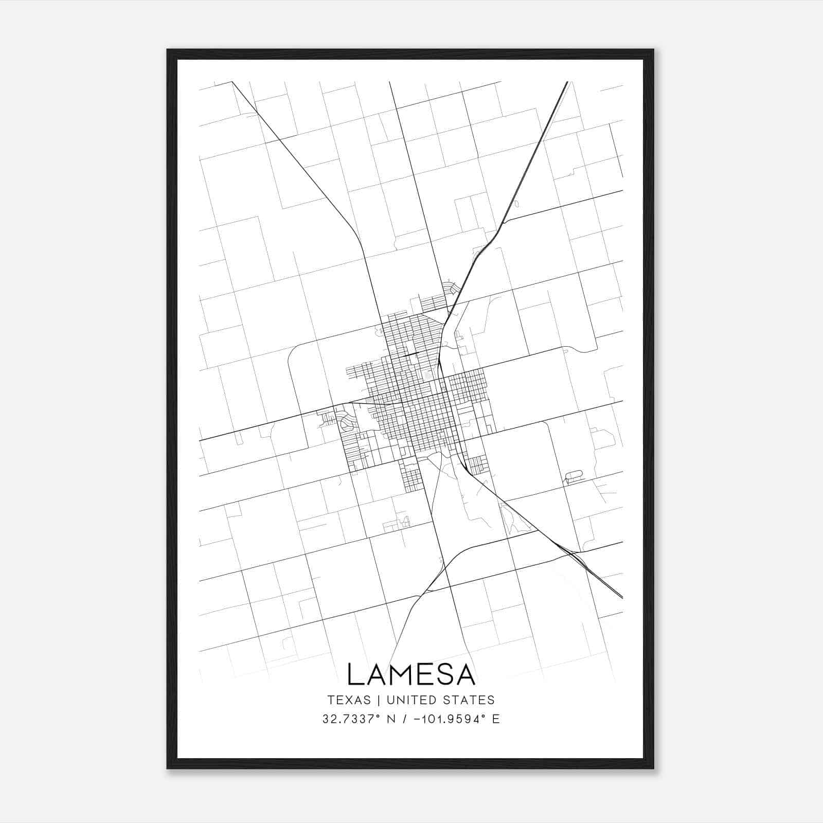 Lamesa Texas Map Poster, Modern Home Decor Wall Art Print Lamesa Texas Map Poster, Modern Home Decor Wall Art Print