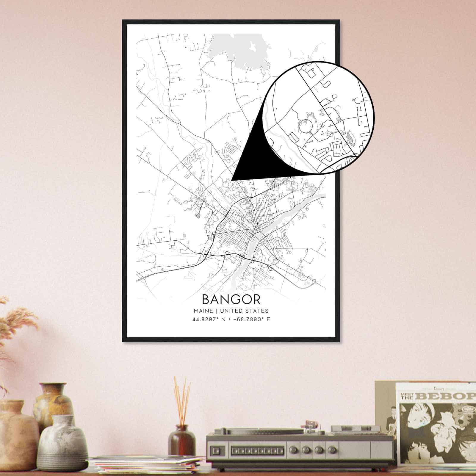 Deerfield Kansas Map Poster, Modern Home Decor Wall Art Print (Copy)