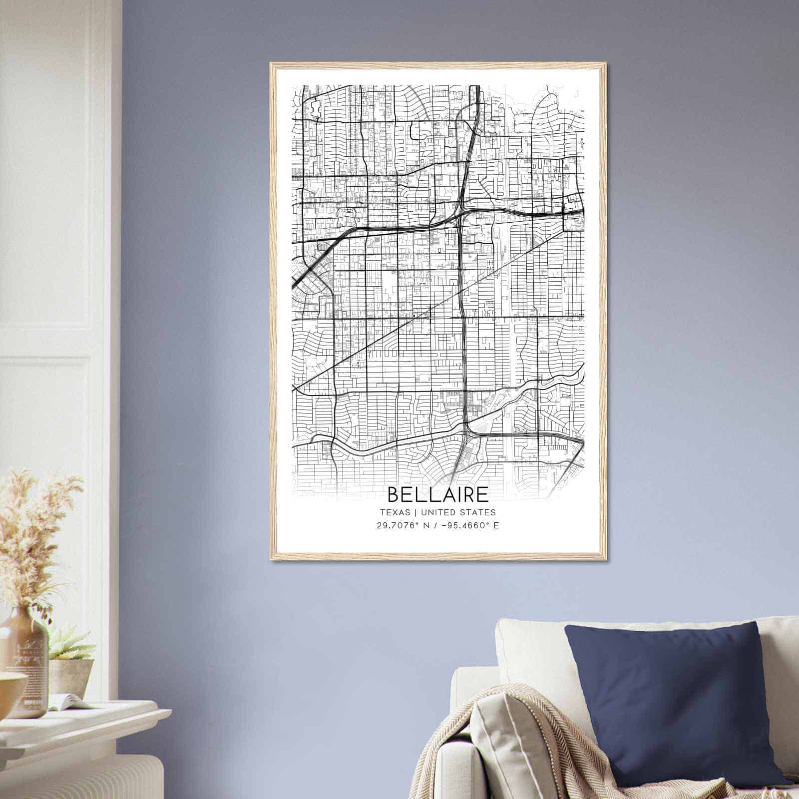 Deerfield Kansas Map Poster, Modern Home Decor Wall Art Print (Copy)