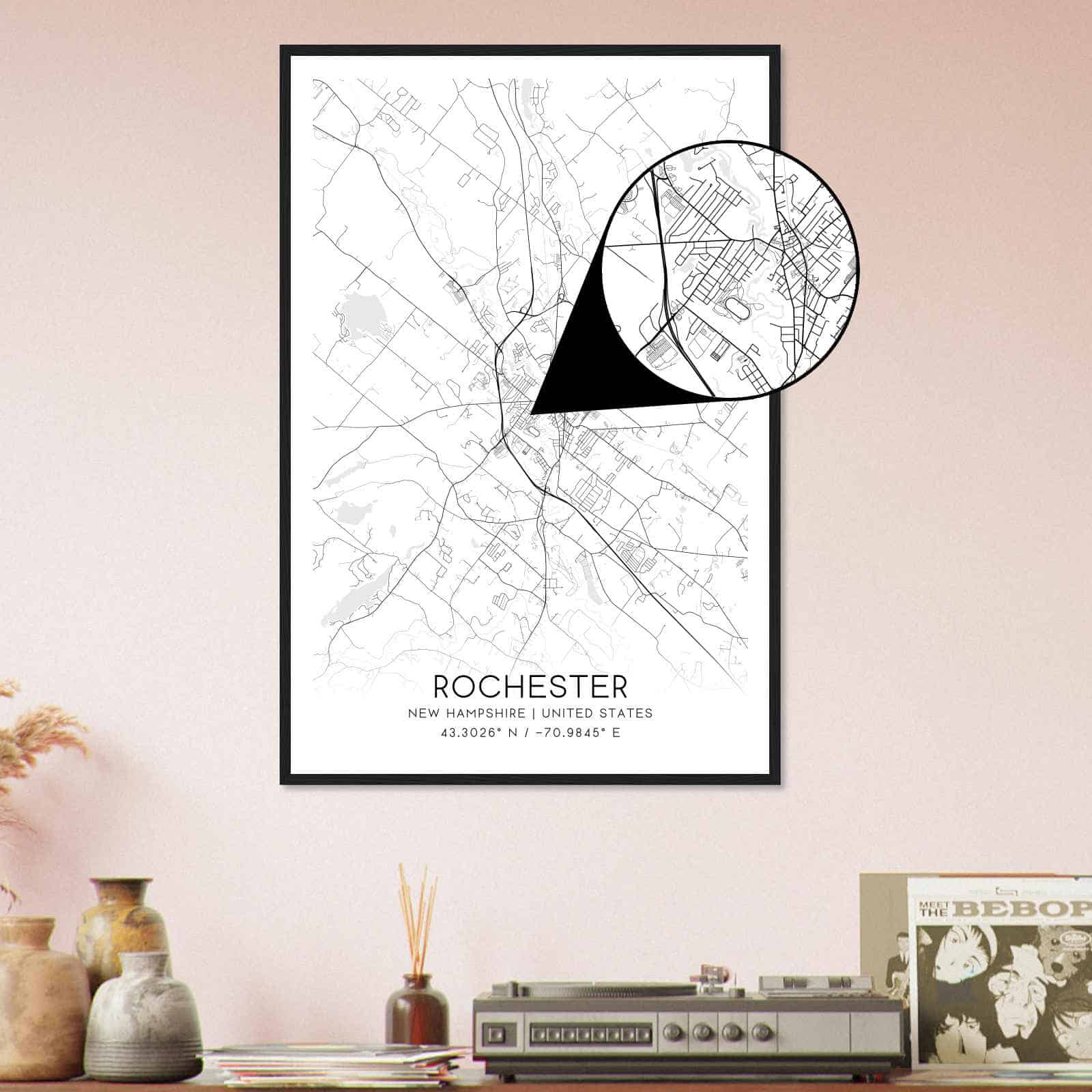 Deerfield Kansas Map Poster, Modern Home Decor Wall Art Print (Copy)