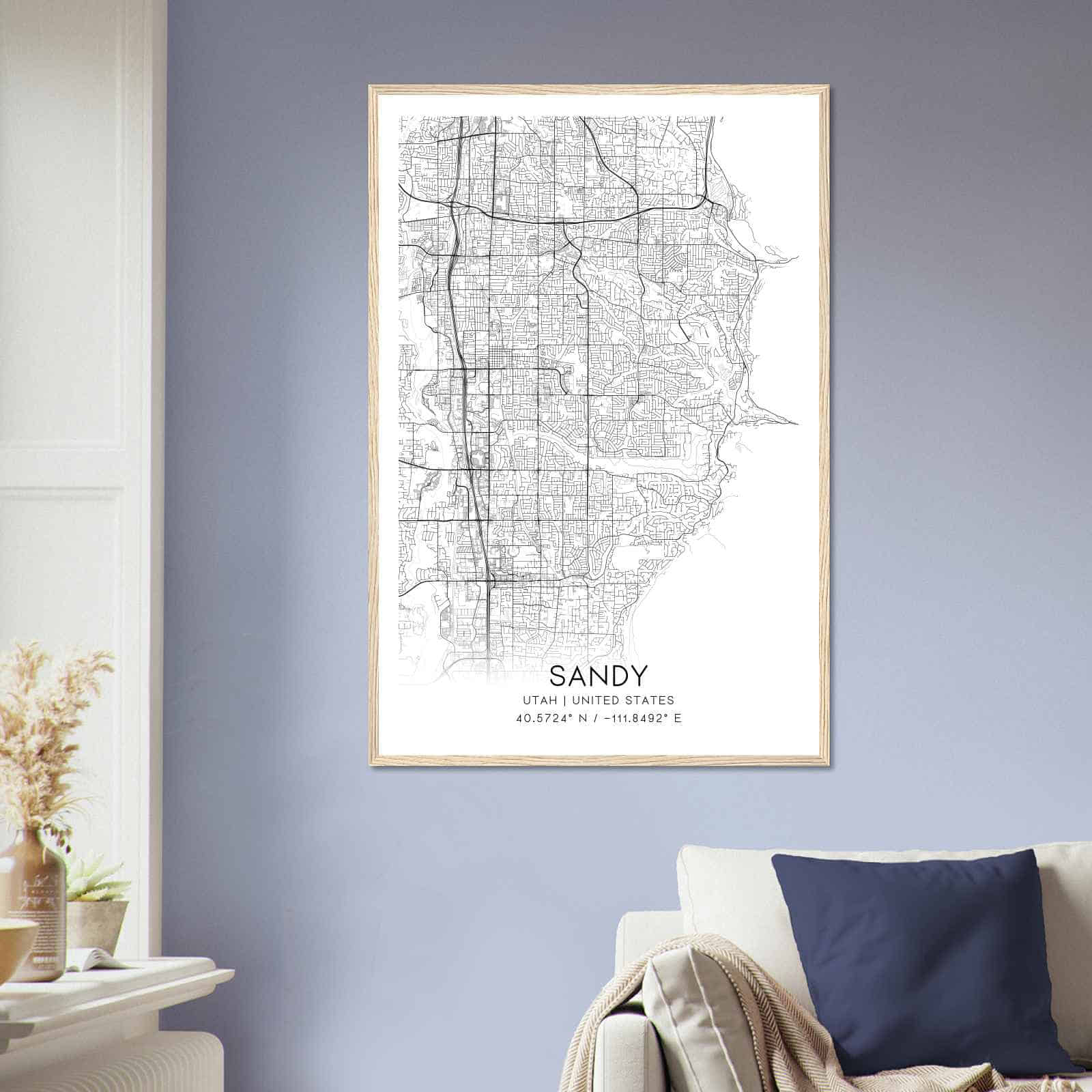 Deerfield Kansas Map Poster, Modern Home Decor Wall Art Print (Copy)
