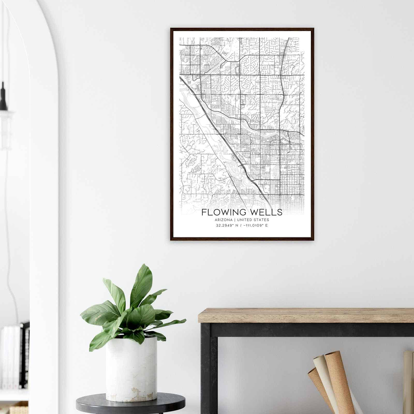 Deerfield Kansas Map Poster, Modern Home Decor Wall Art Print (Copy)