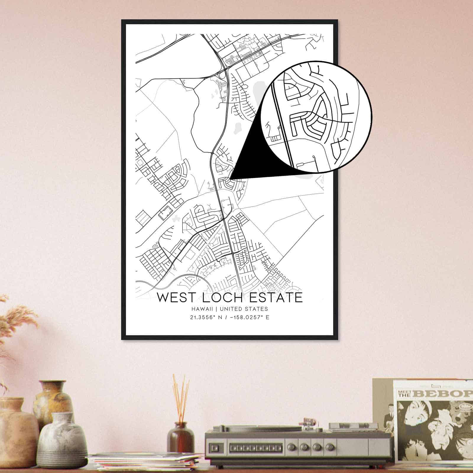 Deerfield Kansas Map Poster, Modern Home Decor Wall Art Print (Copy)