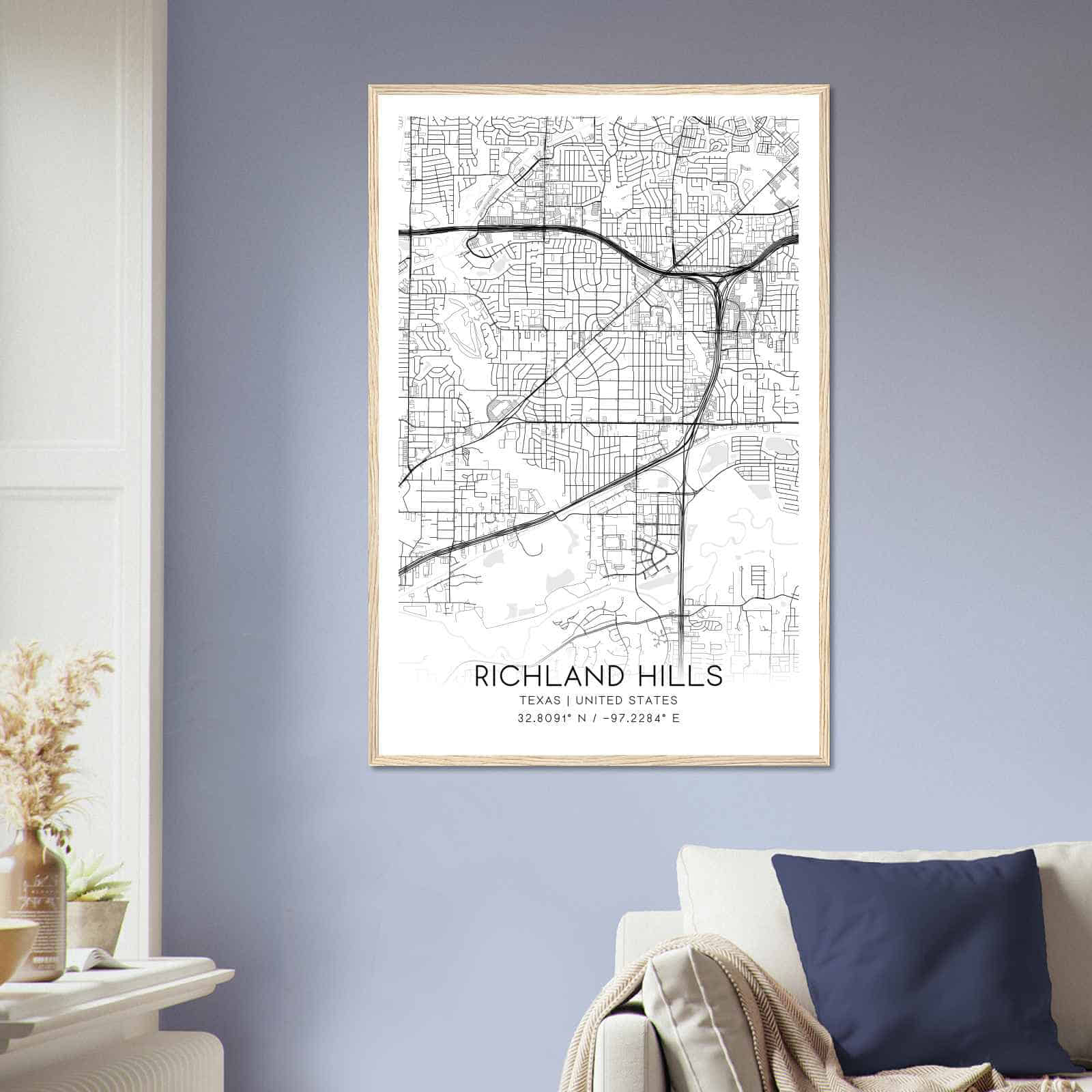 Deerfield Kansas Map Poster, Modern Home Decor Wall Art Print (Copy)