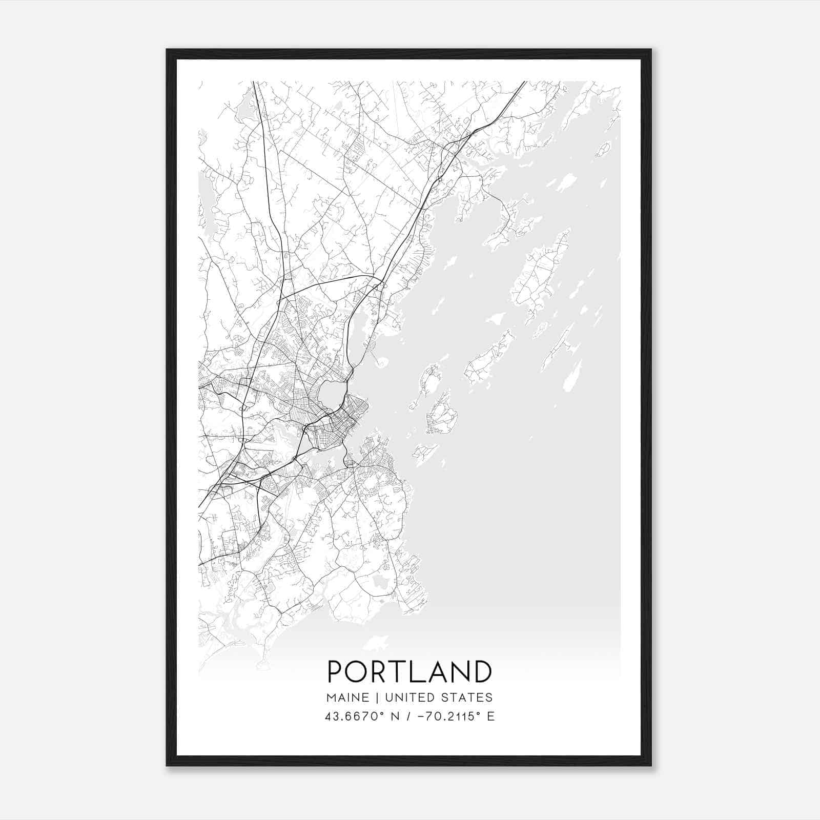 Portland Maine Map Poster, Modern Home Decor Wall Art Print Portland Maine Map Poster, Modern Home Decor Wall Art Print