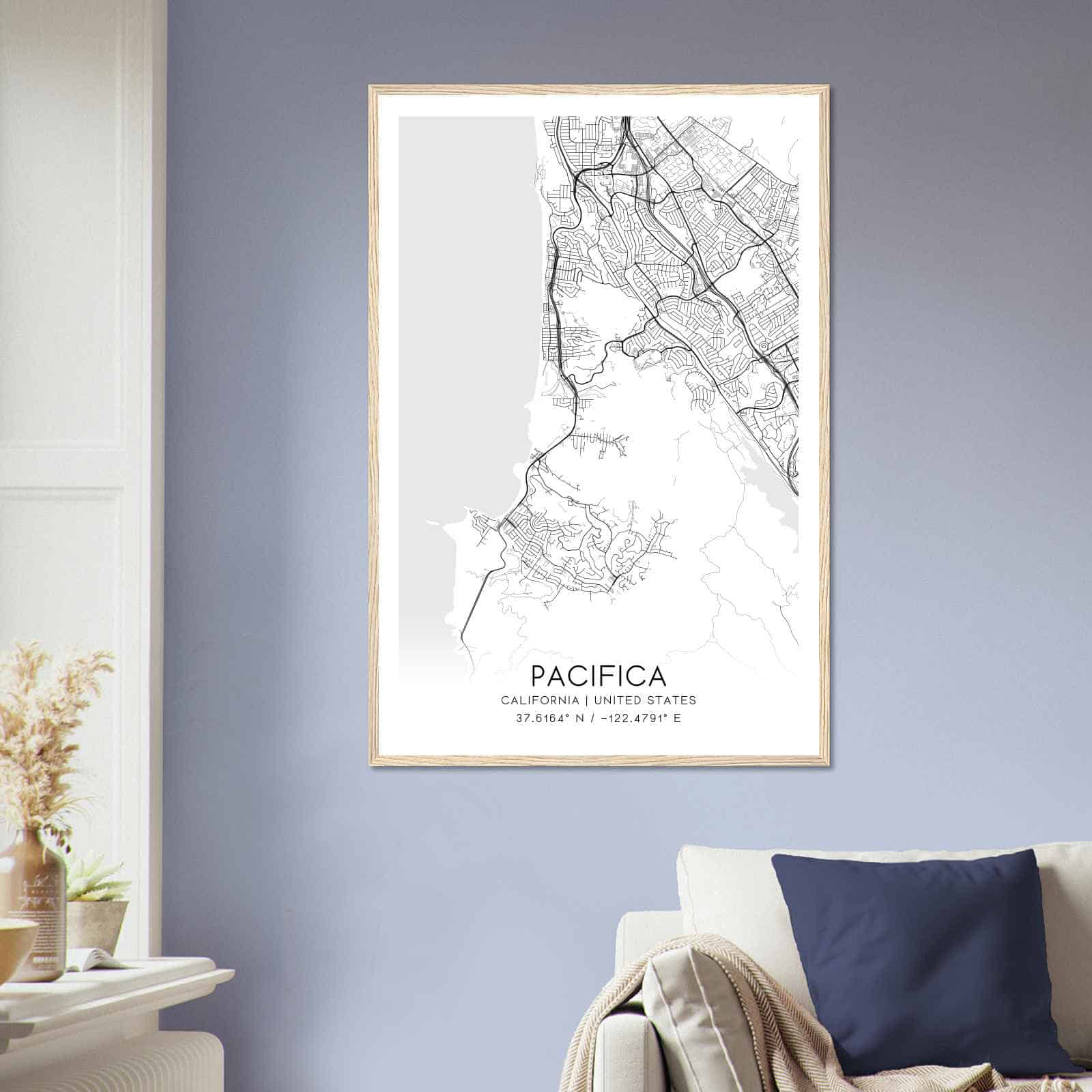 Deerfield Kansas Map Poster, Modern Home Decor Wall Art Print (Copy)