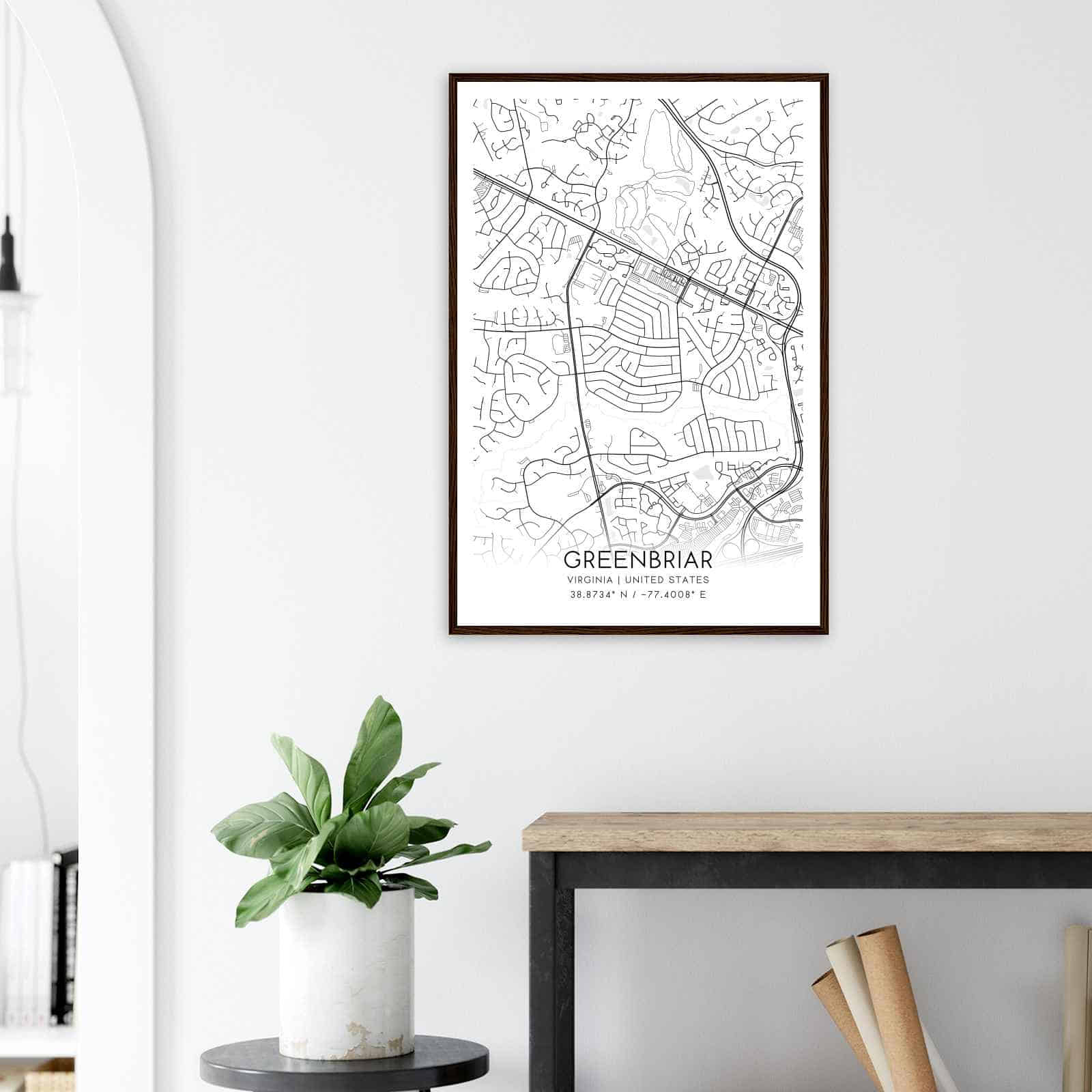 Deerfield Kansas Map Poster, Modern Home Decor Wall Art Print (Copy)