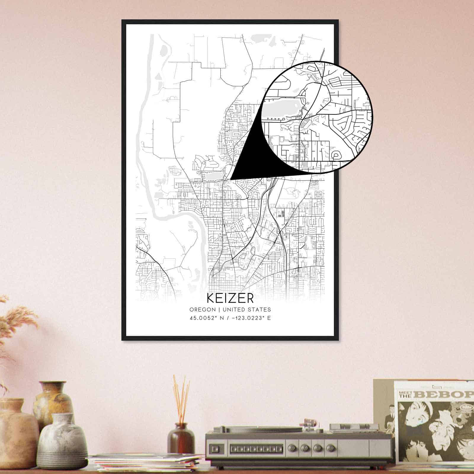 Deerfield Kansas Map Poster, Modern Home Decor Wall Art Print (Copy)