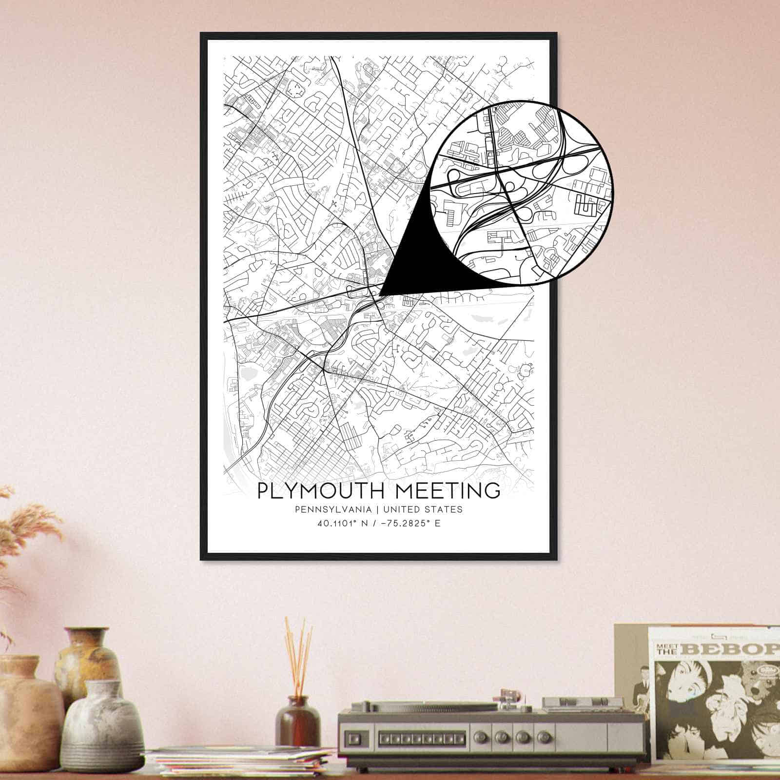 Deerfield Kansas Map Poster, Modern Home Decor Wall Art Print (Copy)