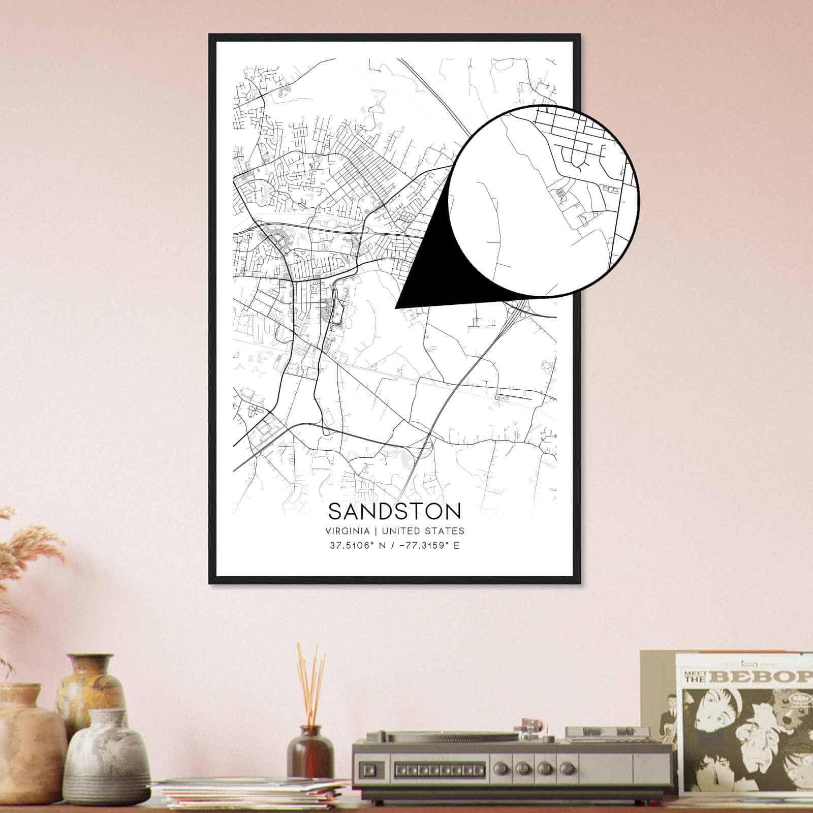 Deerfield Kansas Map Poster, Modern Home Decor Wall Art Print (Copy)