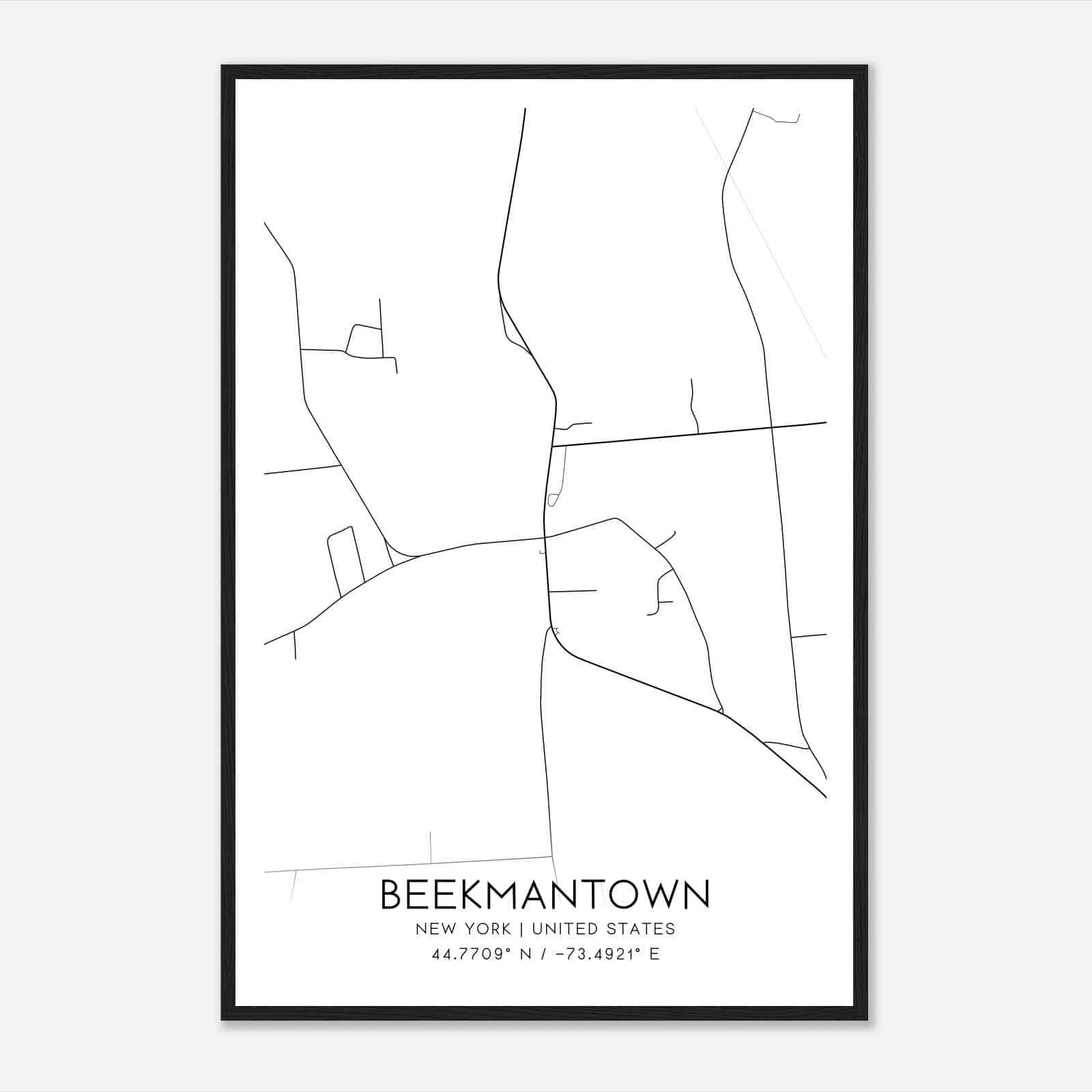 Beekmantown New York Map Poster, Modern Home Decor Wall Art Print