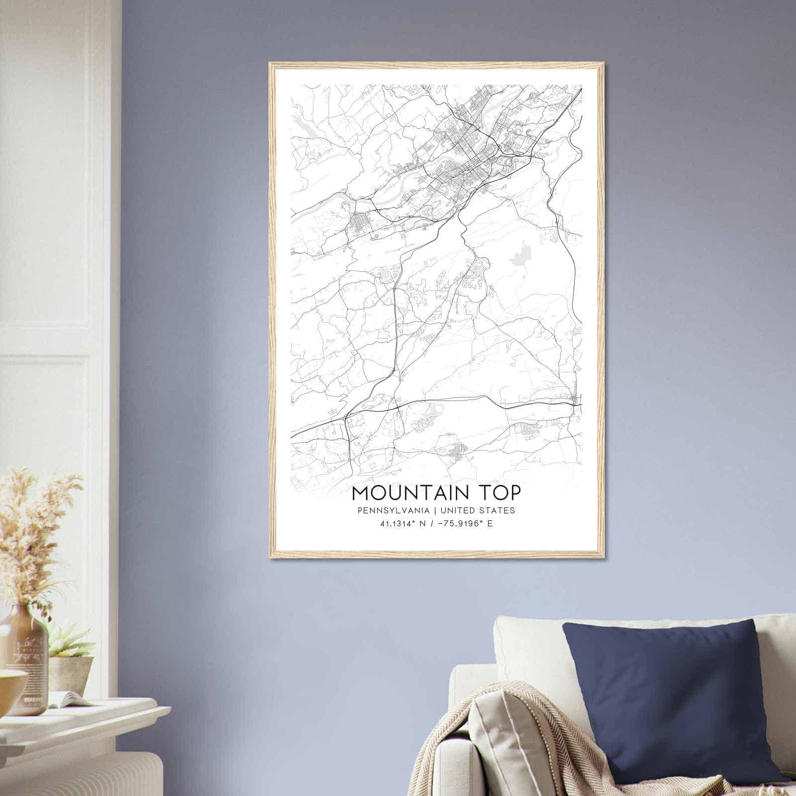 Deerfield Kansas Map Poster, Modern Home Decor Wall Art Print (Copy)