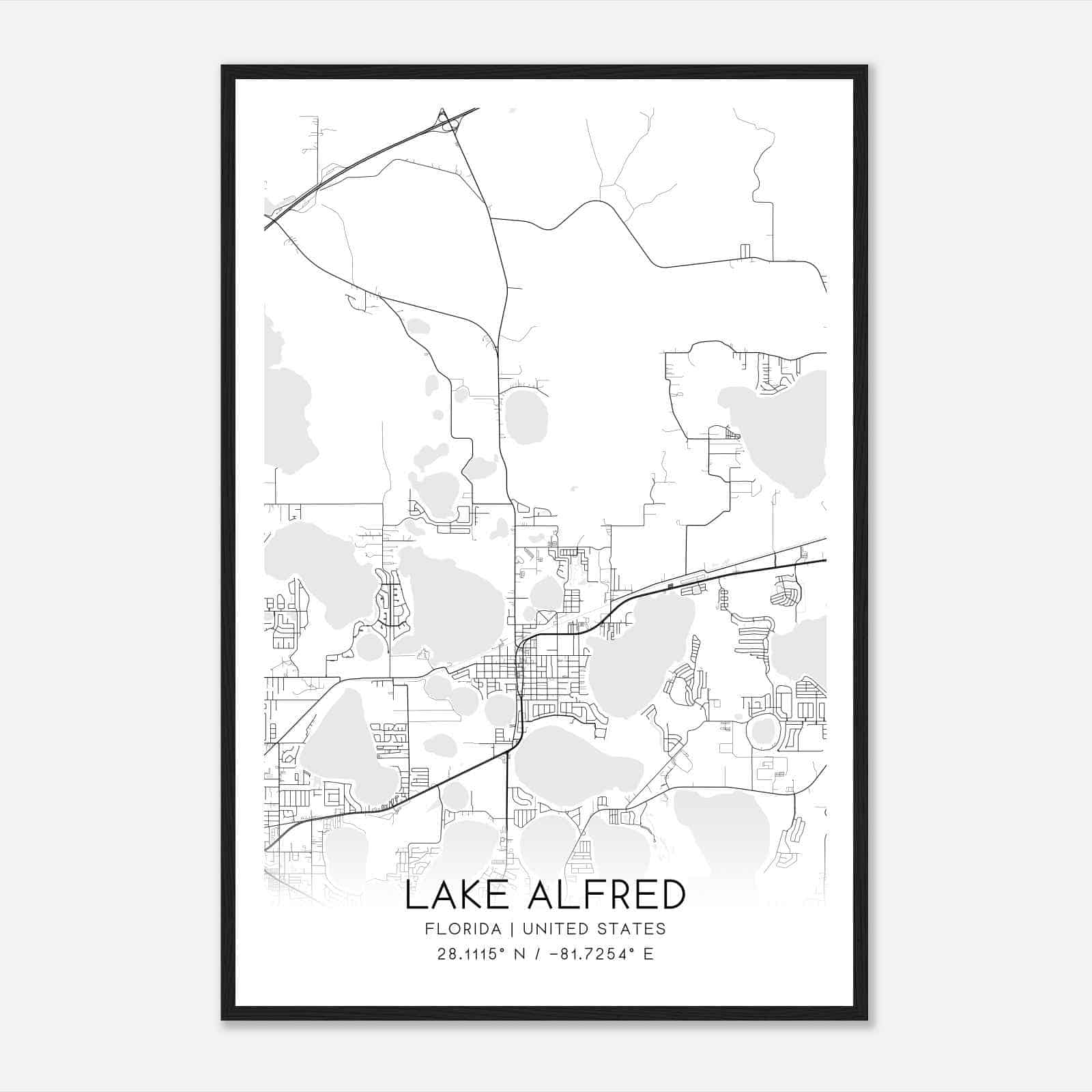Lake Alfred Florida Map Poster, Modern Home Decor Wall Art Print Lake Alfred Florida Map Poster, Modern Home Decor Wall Art Print