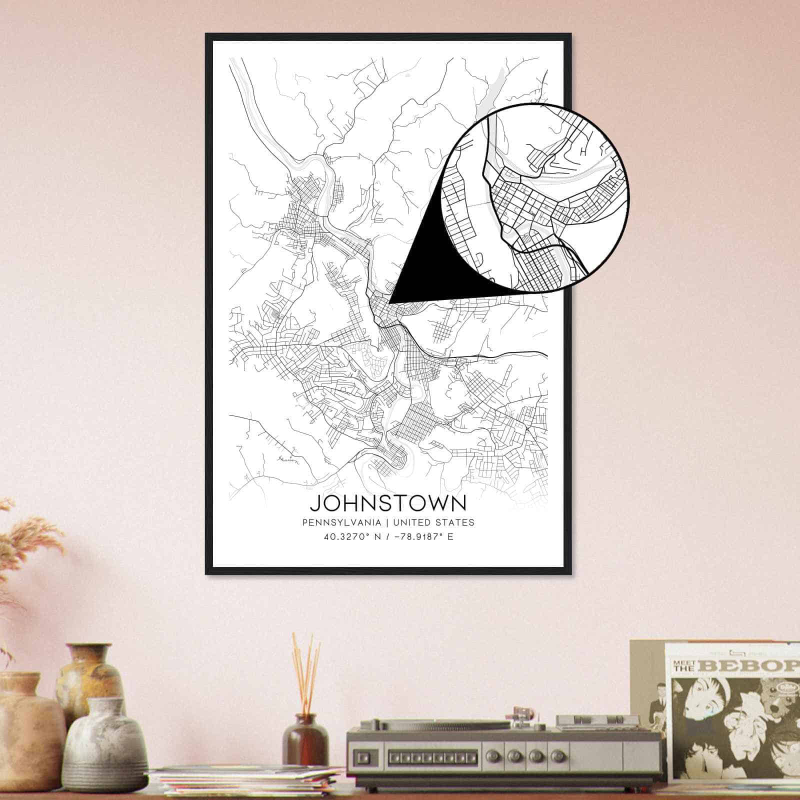 Deerfield Kansas Map Poster, Modern Home Decor Wall Art Print (Copy)